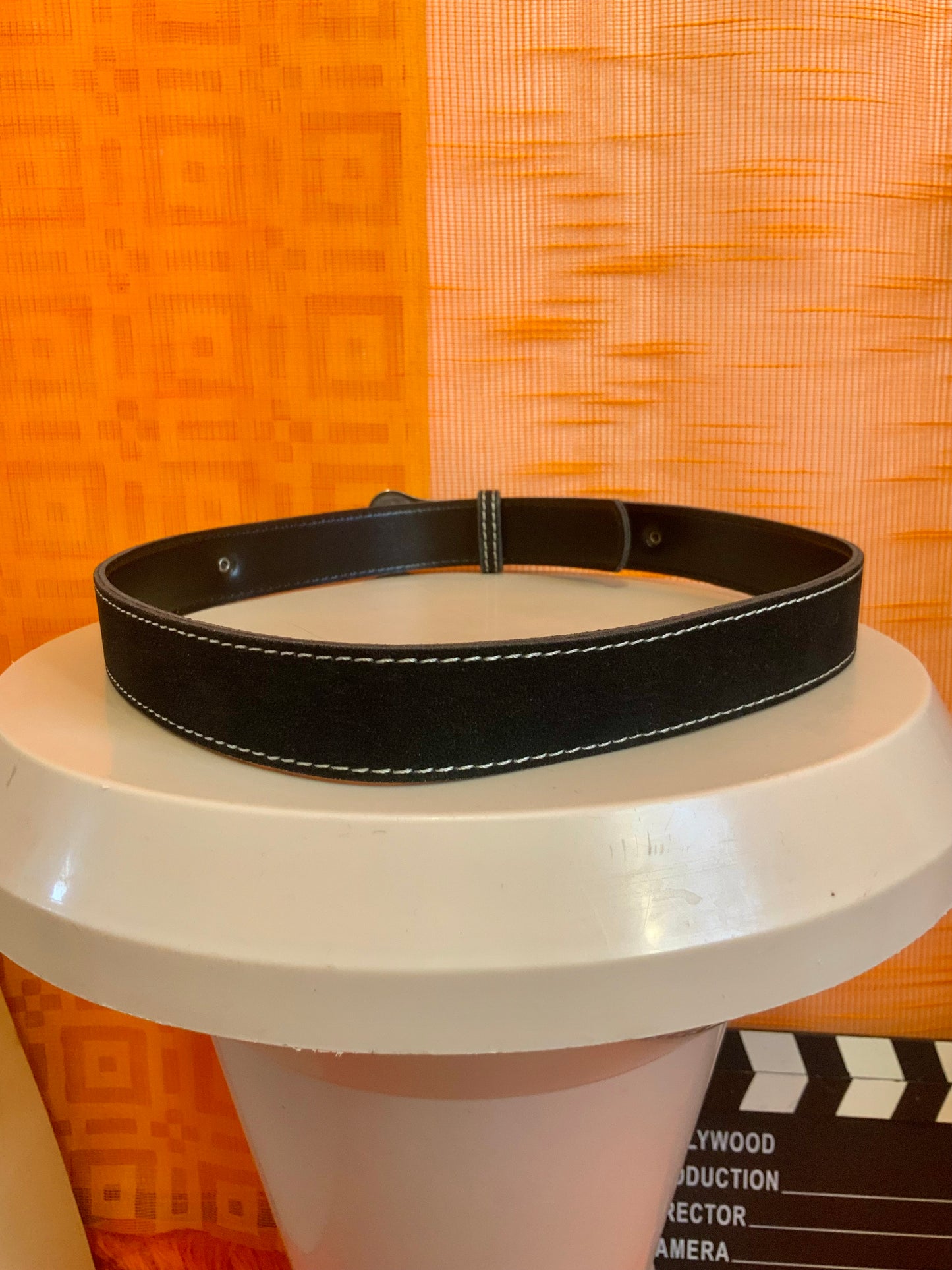 Ceinture Western Daim Noir Vintage 1990- T38 maxi.