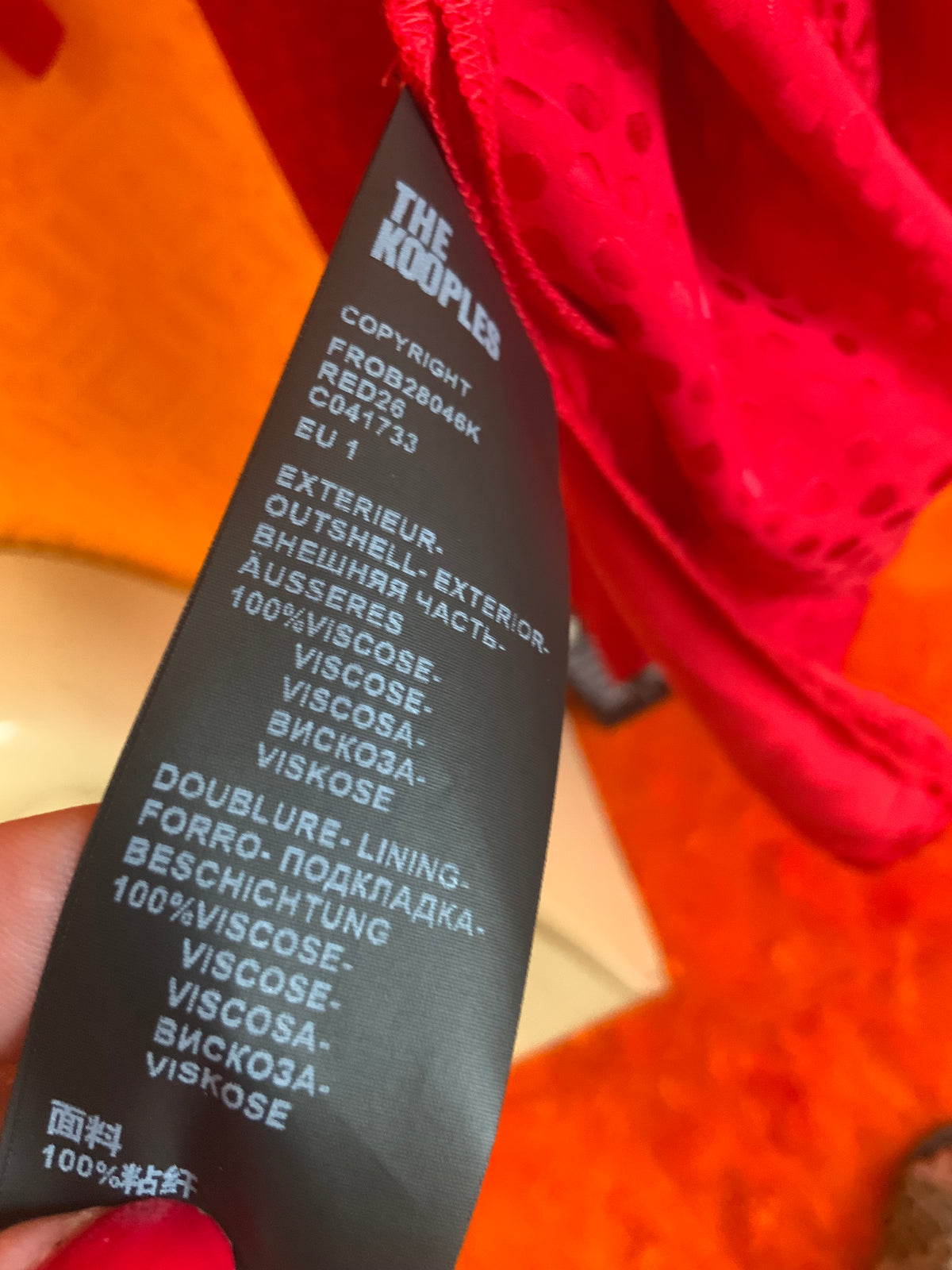 Robe The Kooples Rouge Neuve- T1