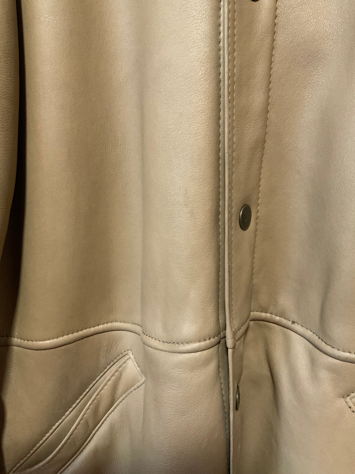 Trench Cuir Peau Lainée Vintage France Jekel 1980