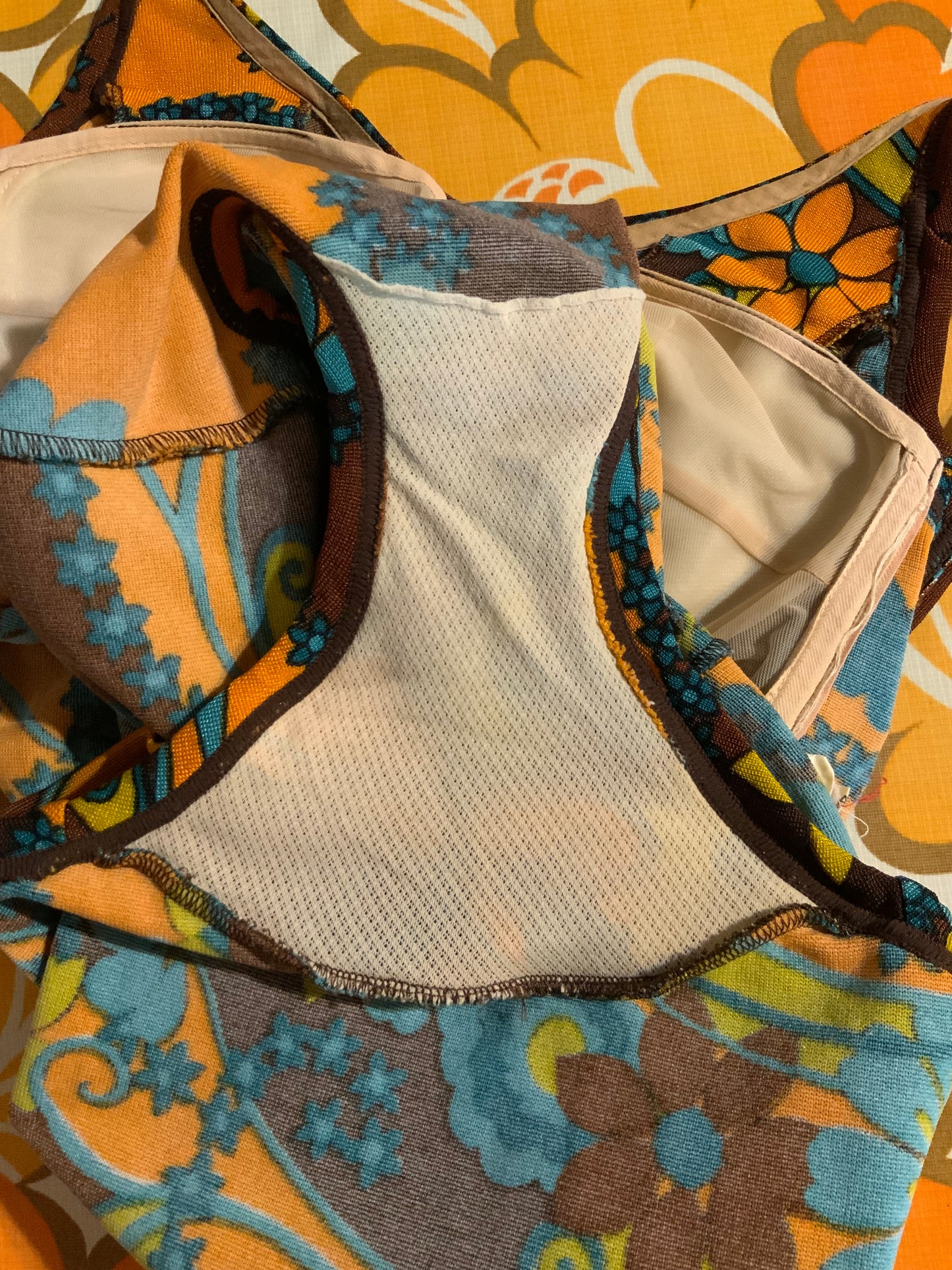 Superbe Maillot de bain à fleurs Vintage France 1970- T44