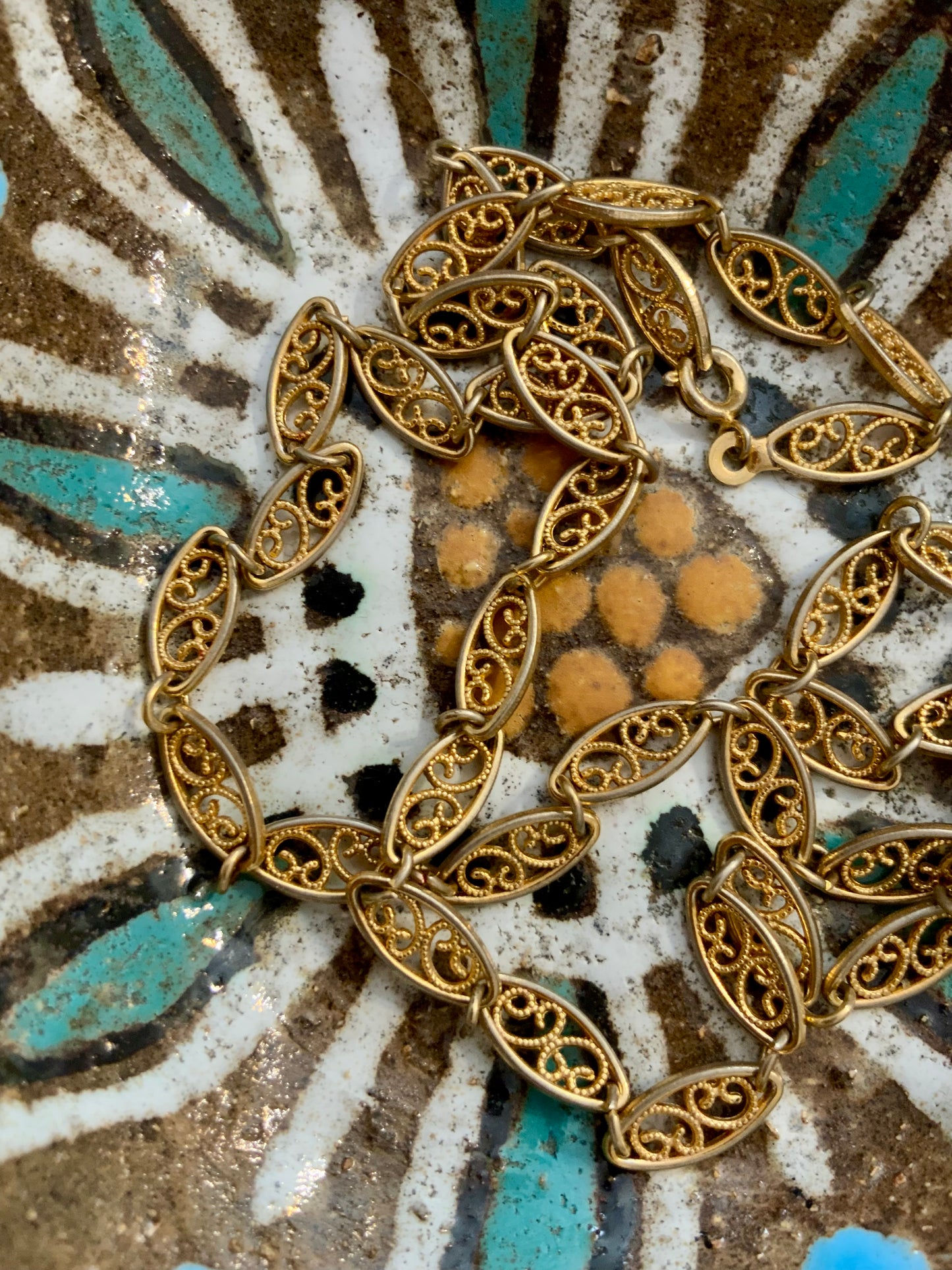 Collier Chaine Pur Vintage 1980-