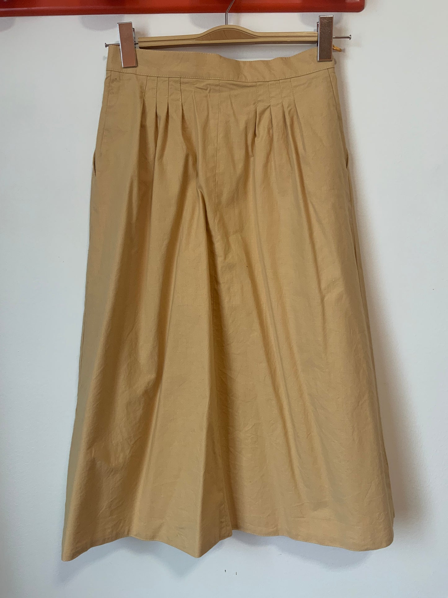 Jupe boutonnée à plis Vintage France 1980 Chic Coton- T34