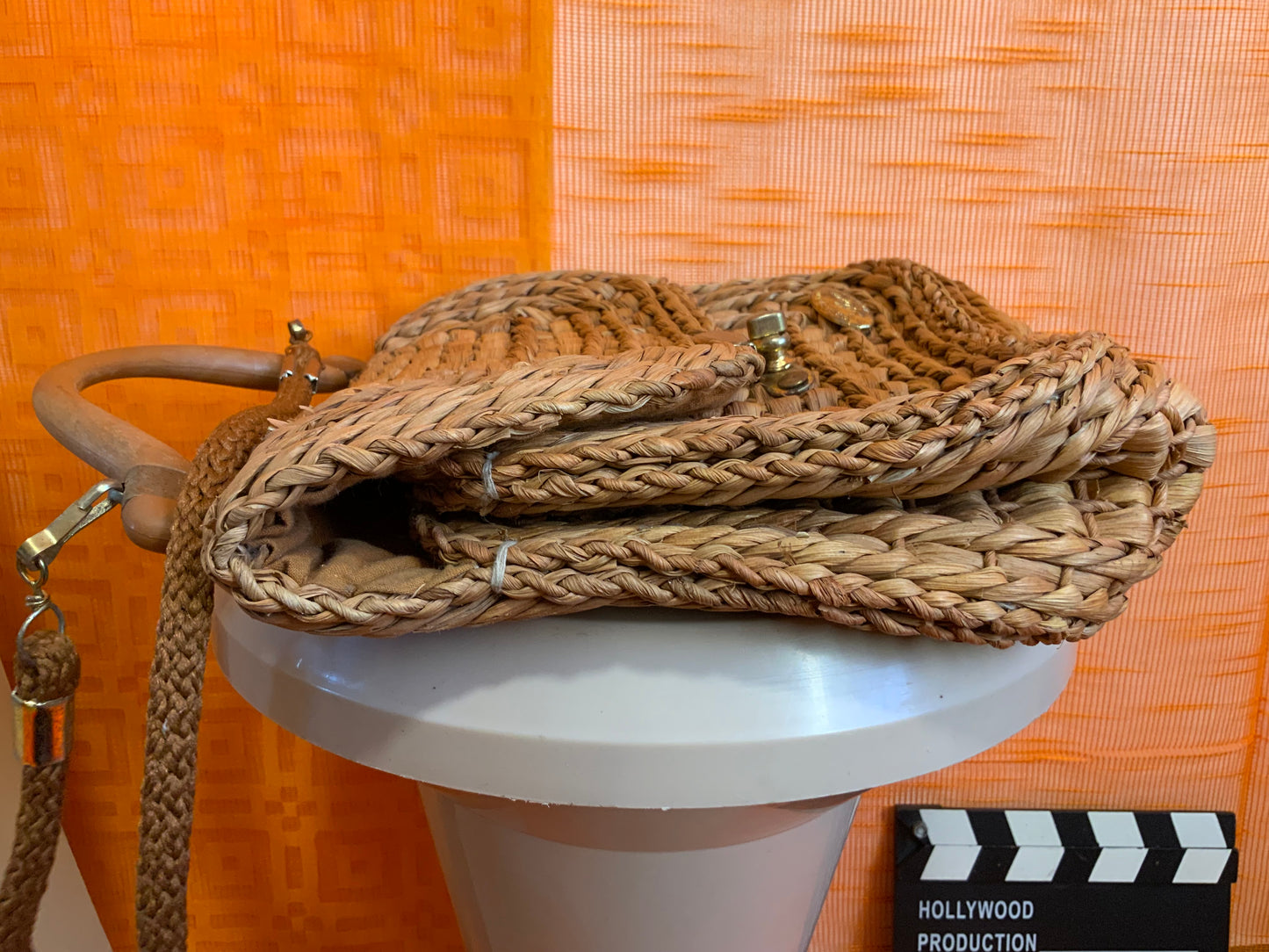 Sac à main Pailles tressée Italy création Alma Vintage 1970