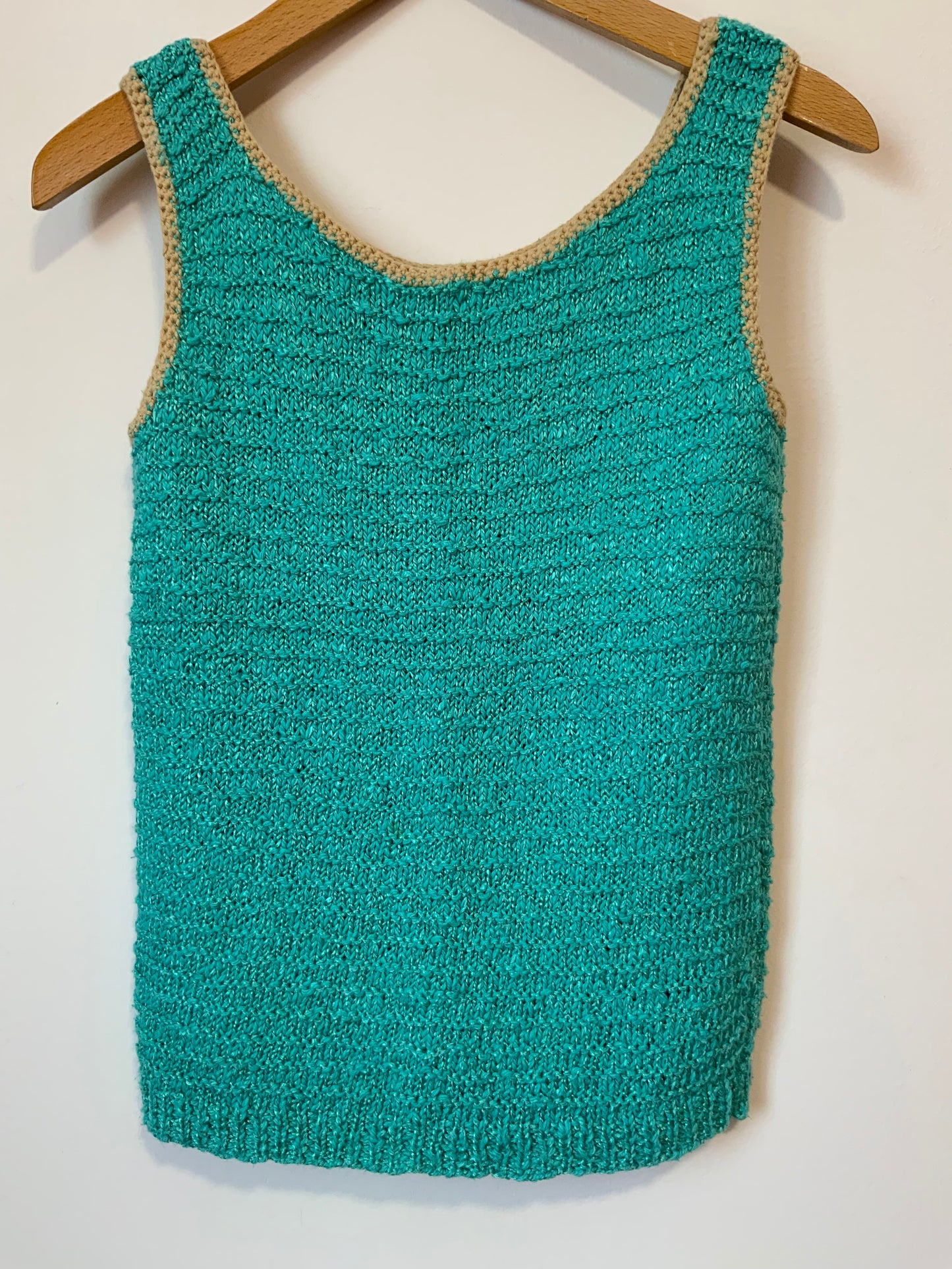 Débardeur Fait Main Vintage 1980 Mailles crochets - TU