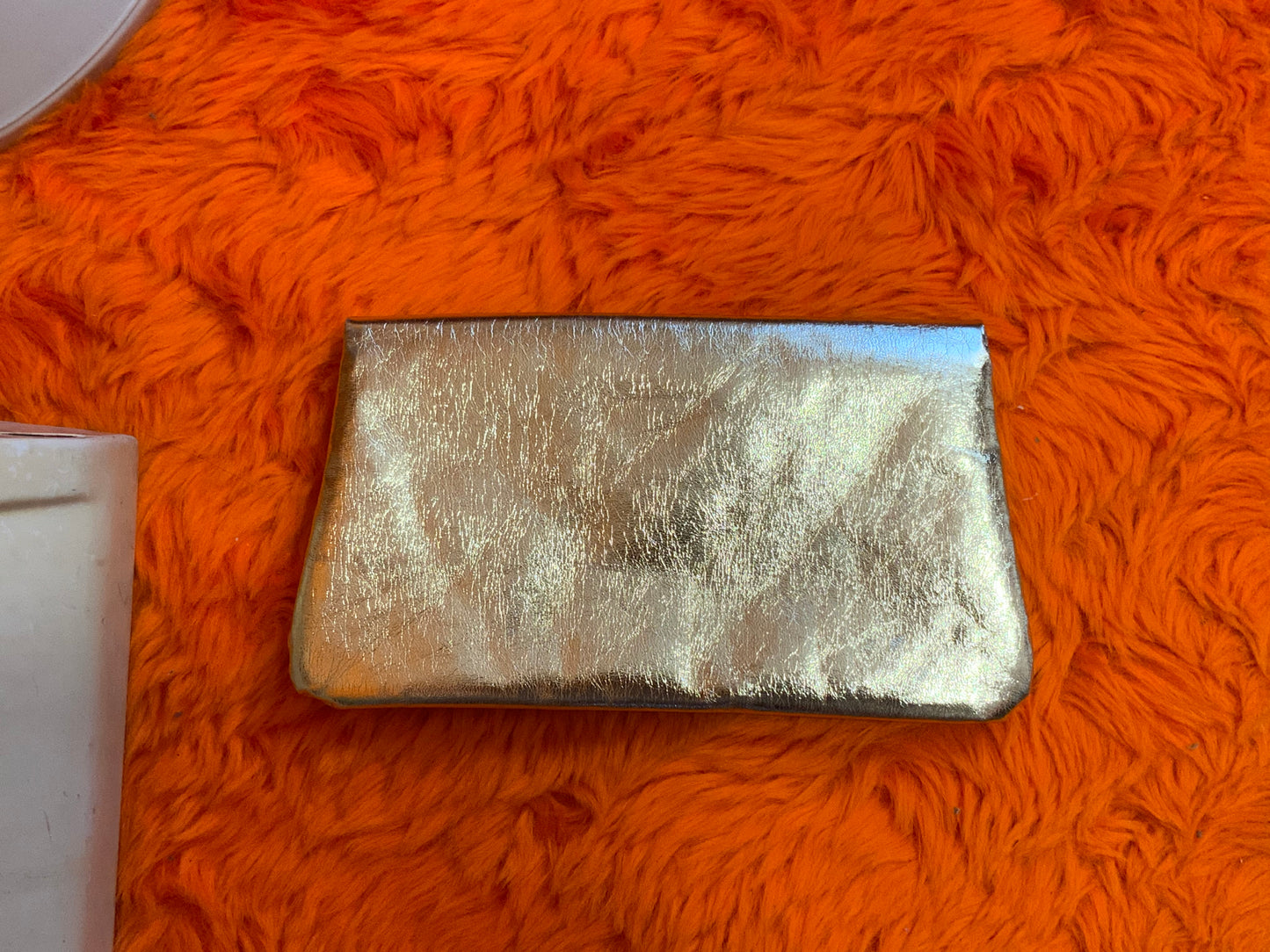 Pochette cuir dorée Vintage 1980 Deadstock Disco