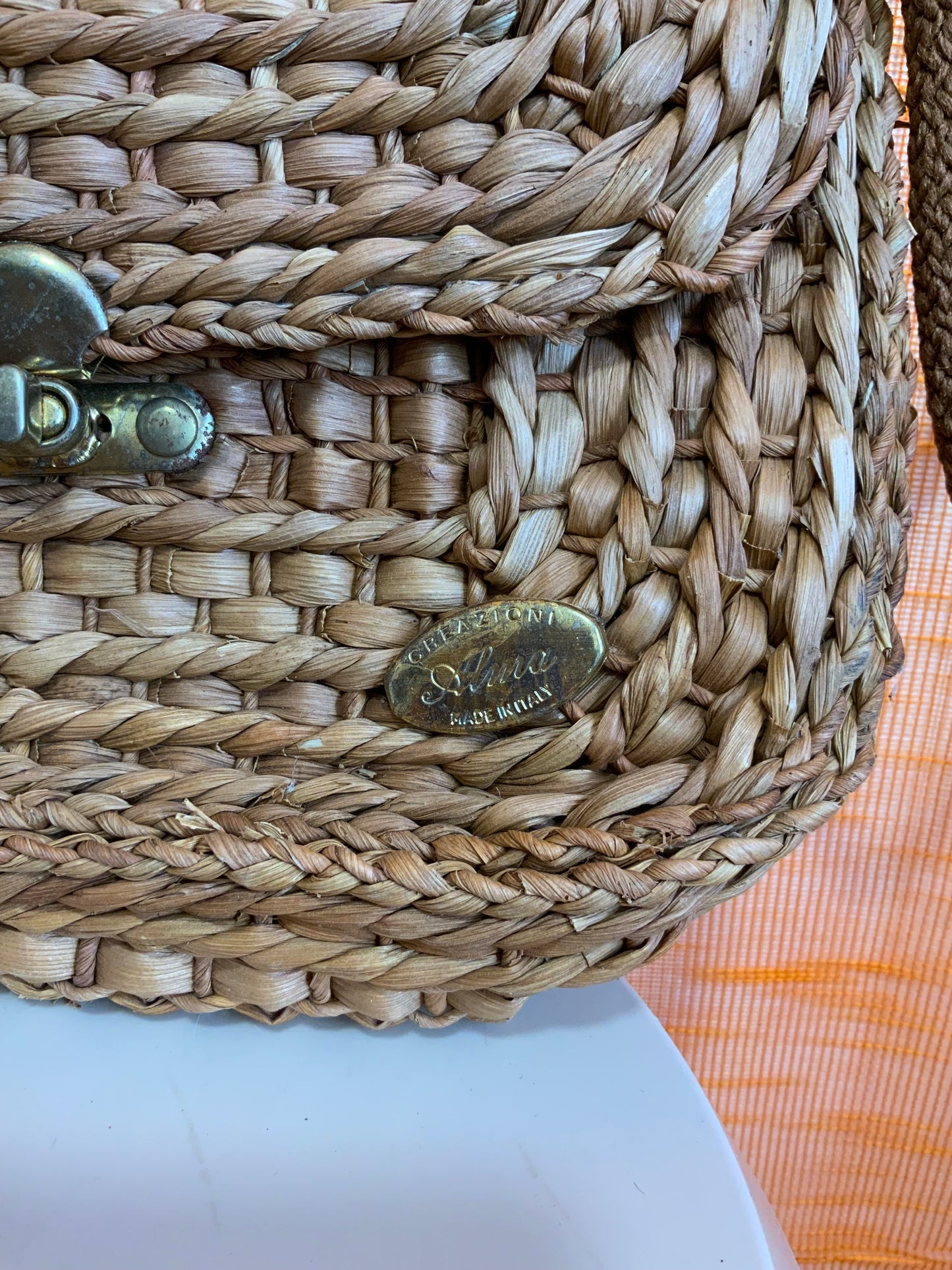 Sac à main Pailles tressée Italy création Alma Vintage 1970