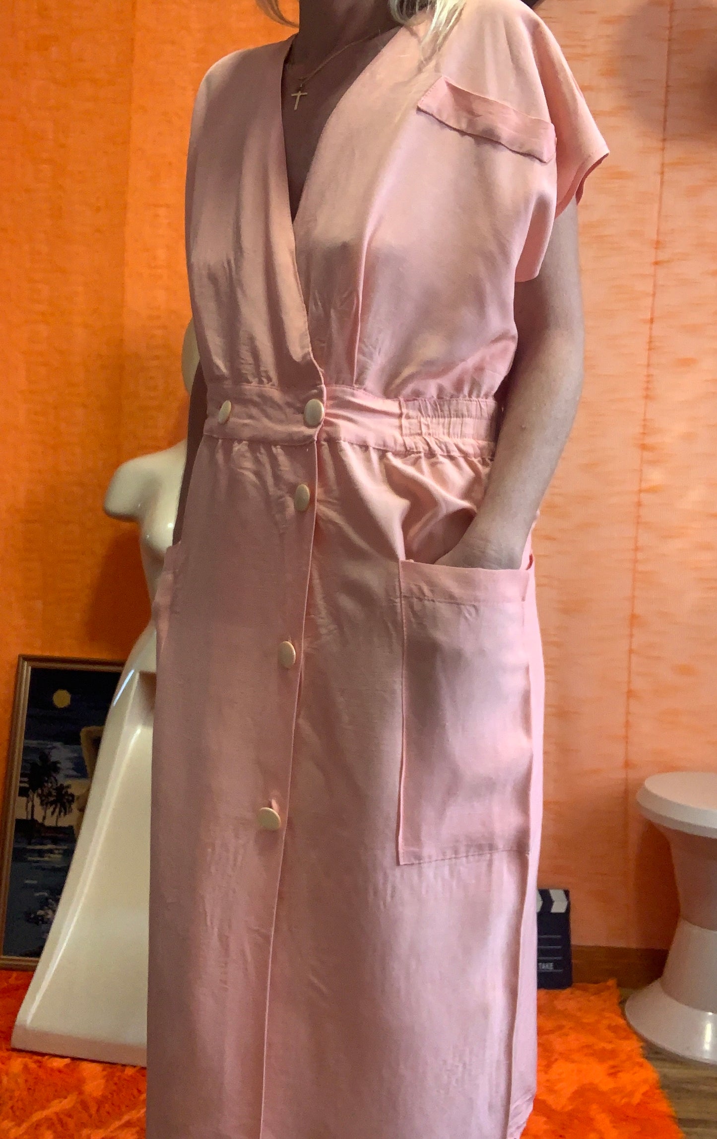 Robe dos ouvert Pure beauté 1980 Vintage France