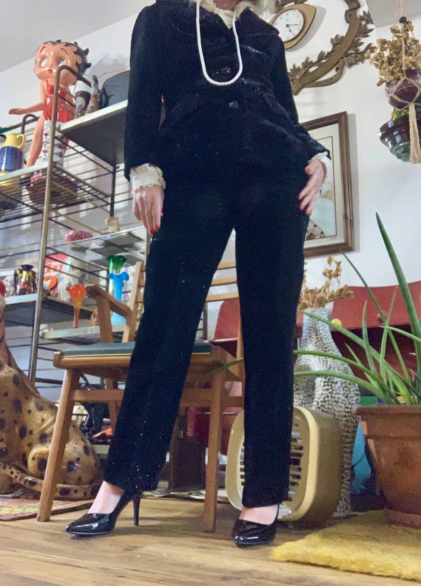 Exceptionnel Ensemble pailleté Fait main Vintage 1970