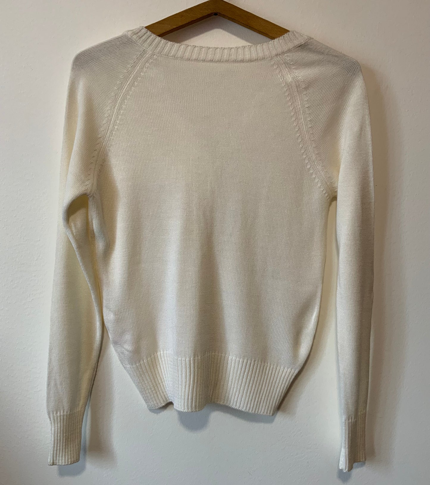 Gilet Blanc Laine Vintage Neuf 1980
