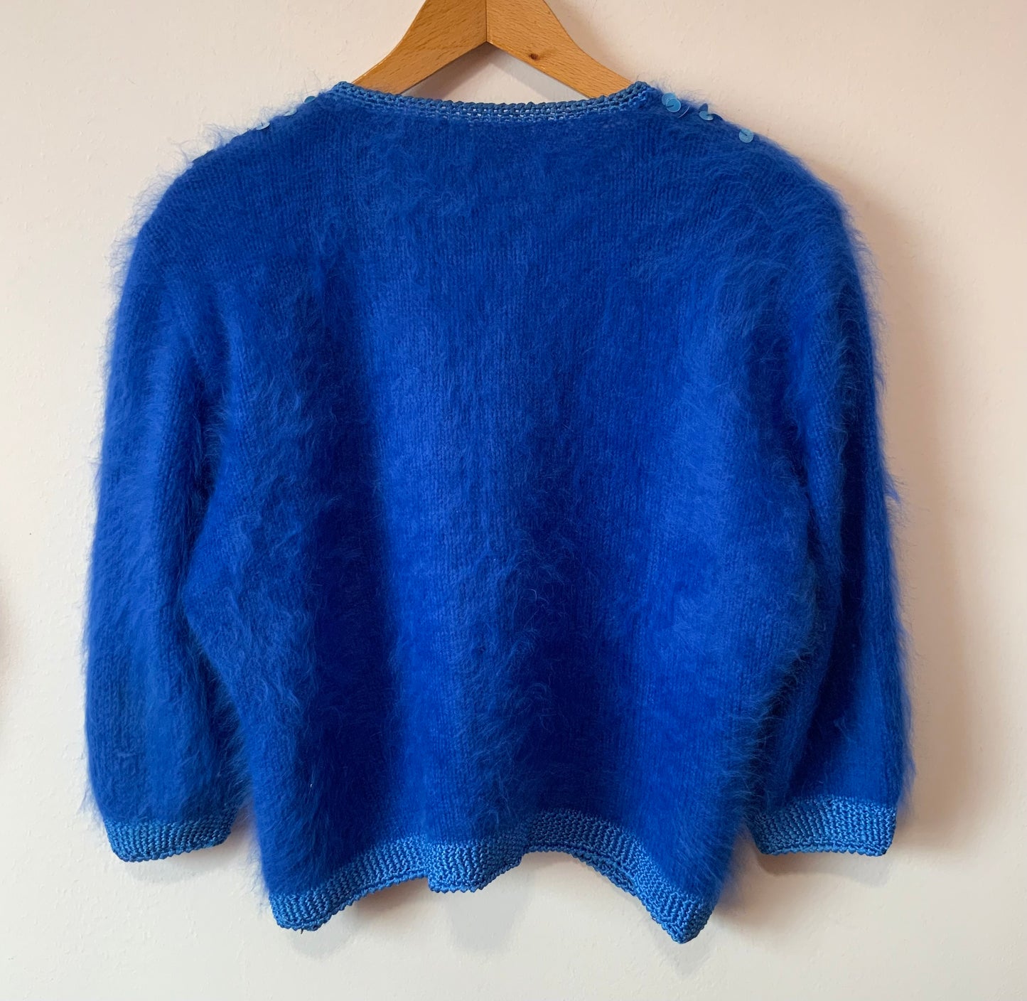 Anny Blatt Gilet Pull Bleu electrique Vintage 1990 - T42/44
