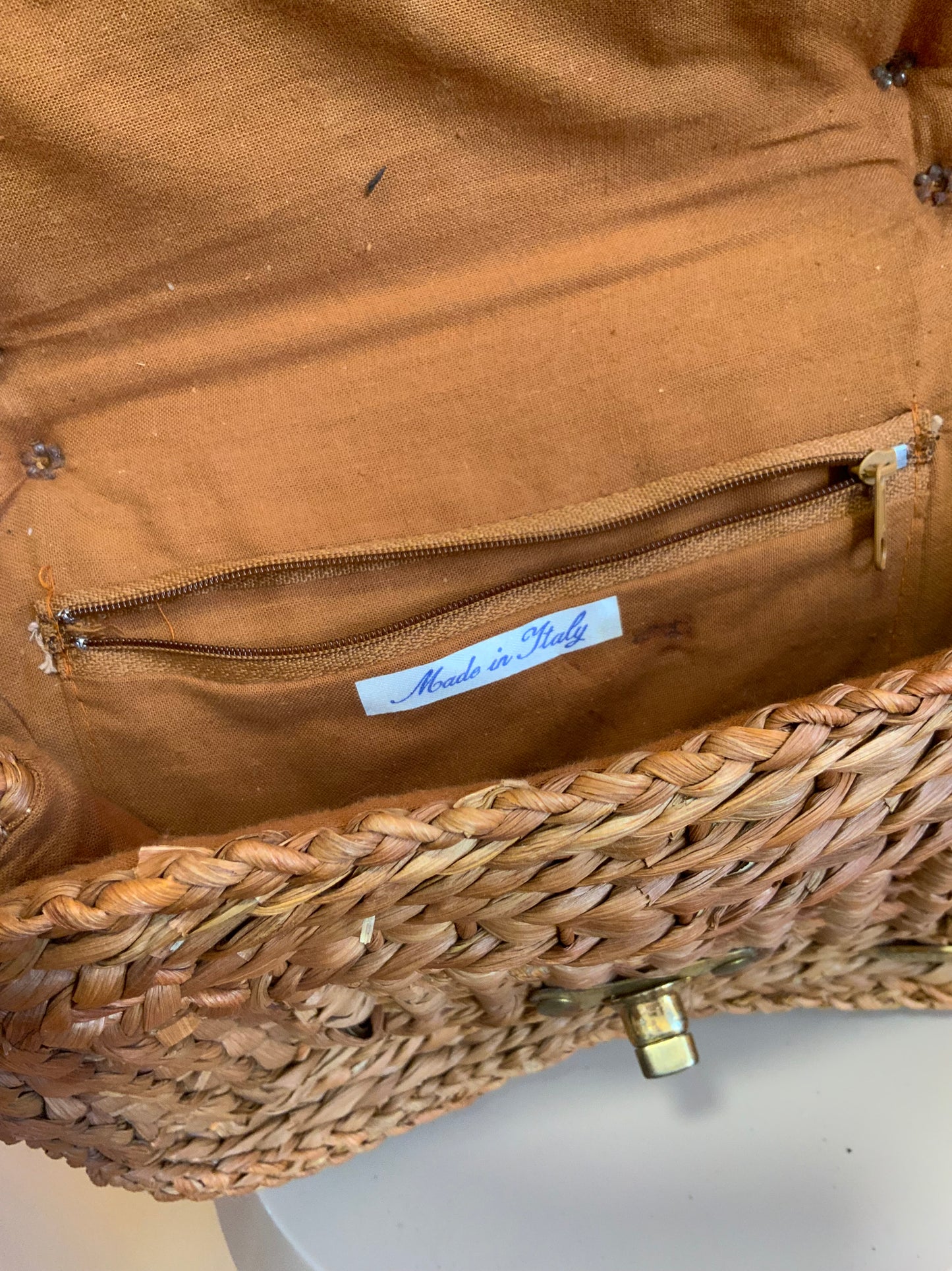 Sac à main Pailles tressée Italy création Alma Vintage 1970