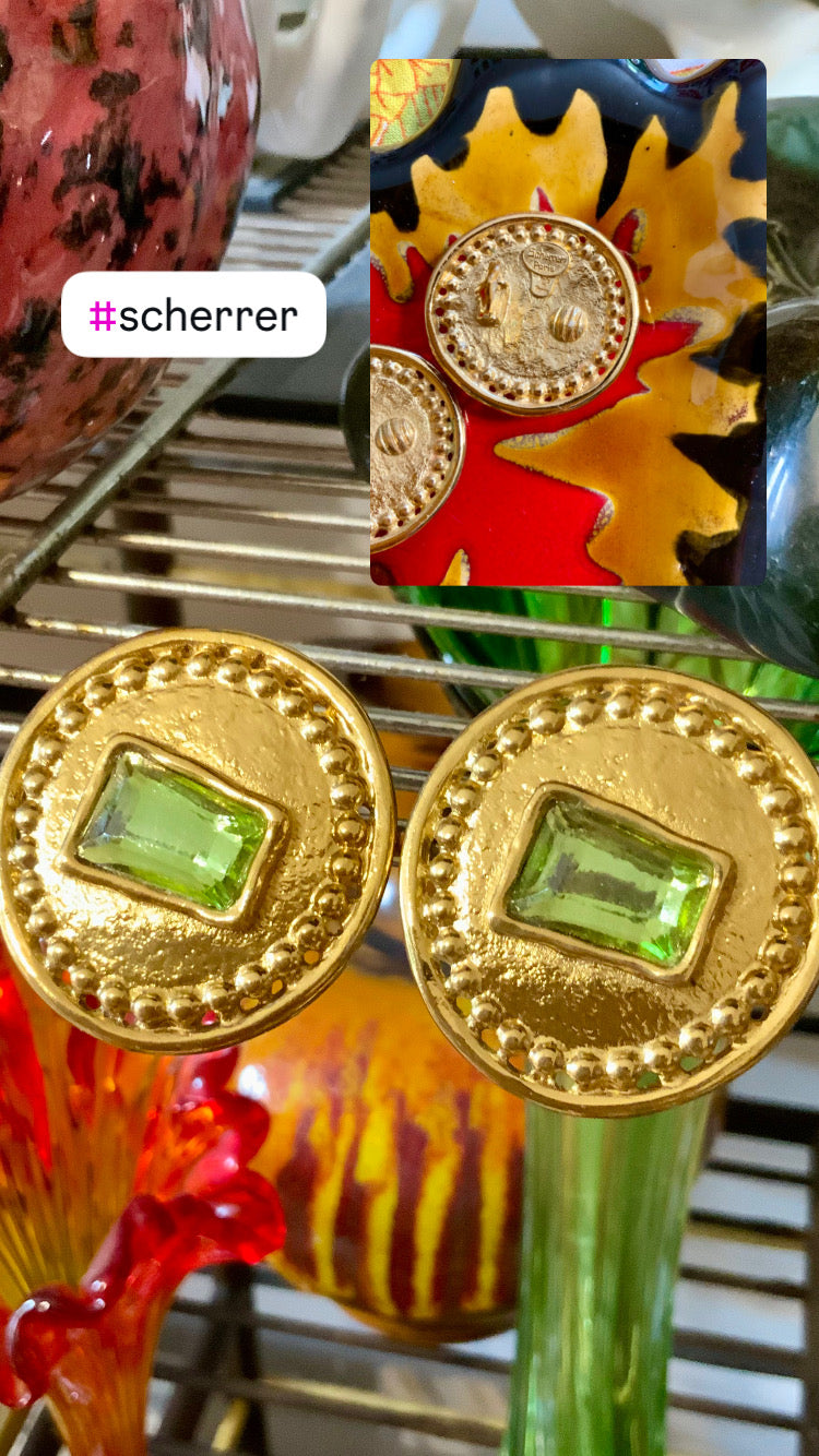 Boucles d’oreilles Vintage 1990 de la maison JL Scherrer Paris - Signées