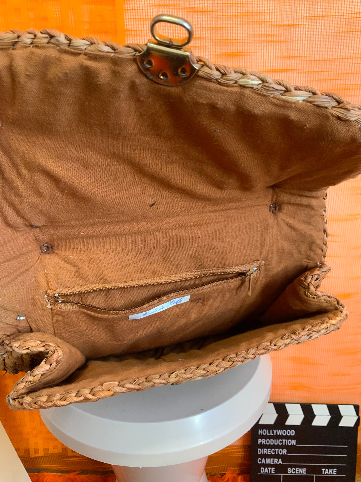 Sac à main Pailles tressée Italy création Alma Vintage 1970