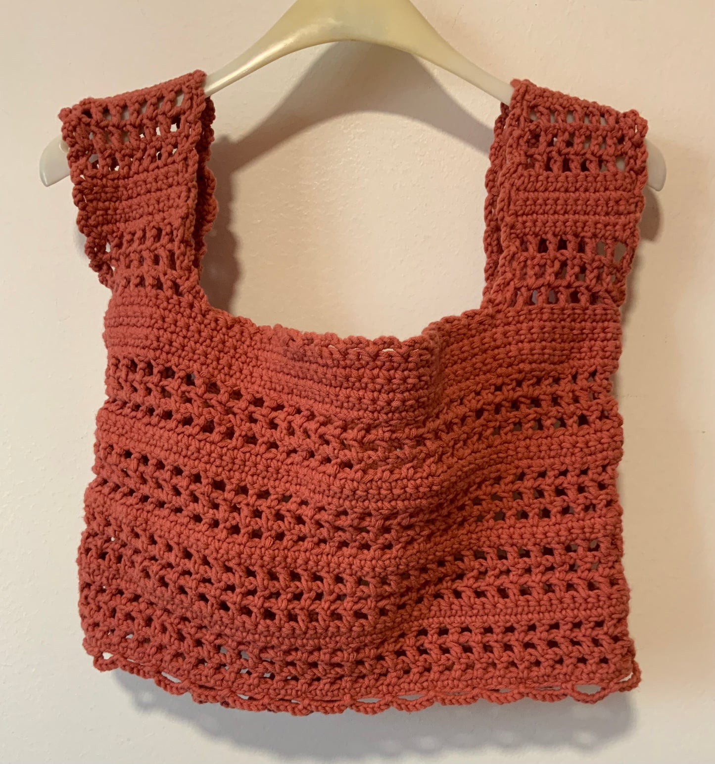 Top Coton mailles crochets Vintage Fait main