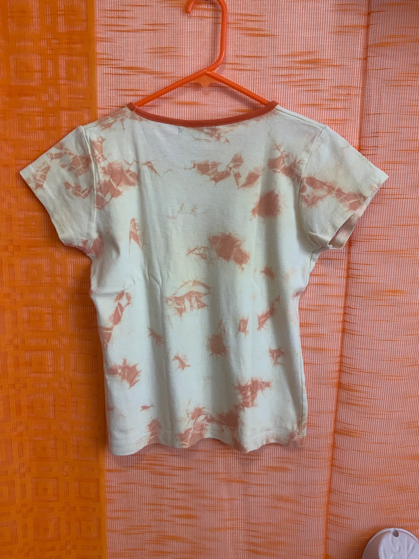 T shirt Orange Coeur Coton Tie and Dye Vintage 1990- T38