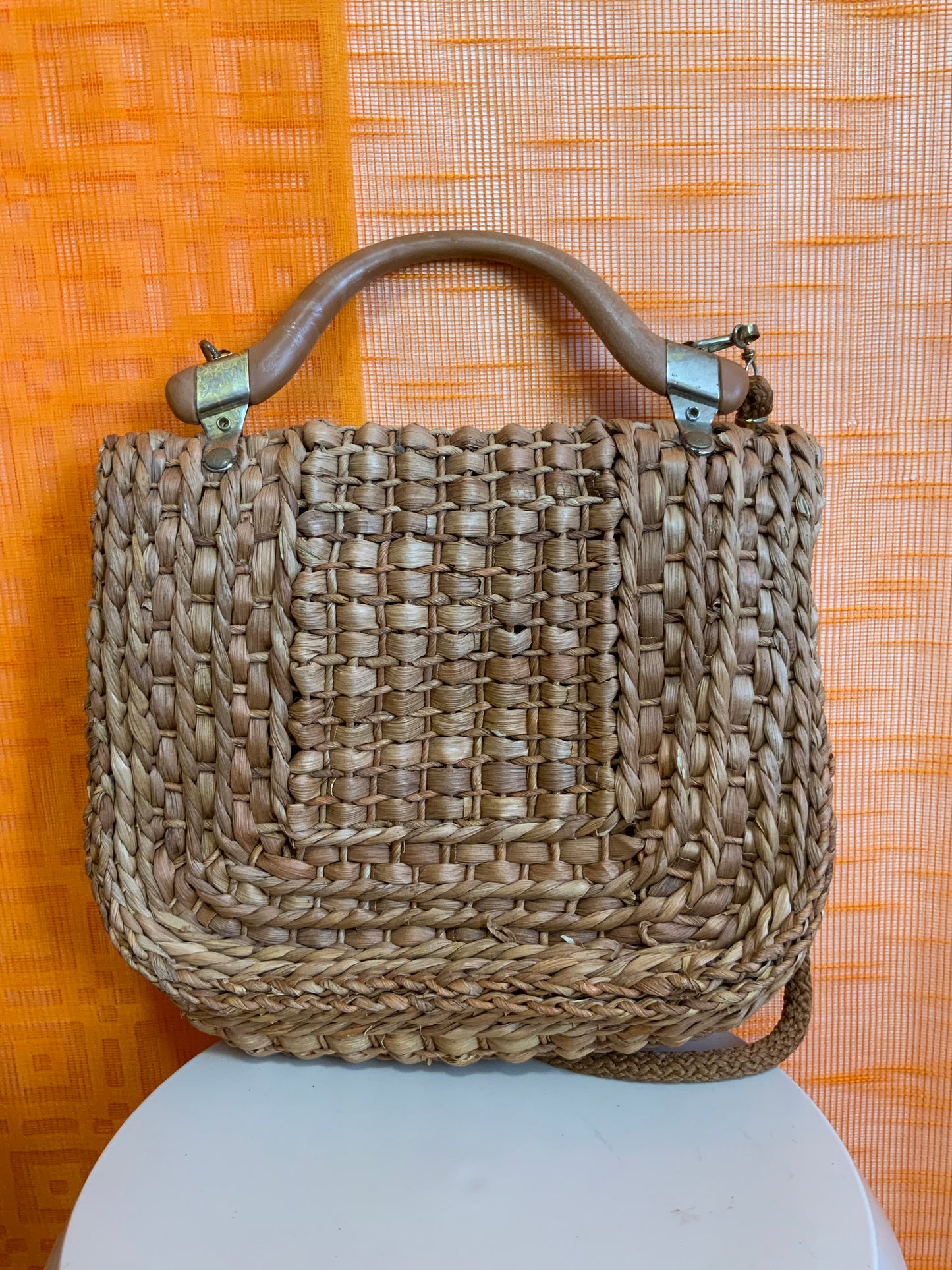 Sac à main Pailles tressée Italy création Alma Vintage 1970