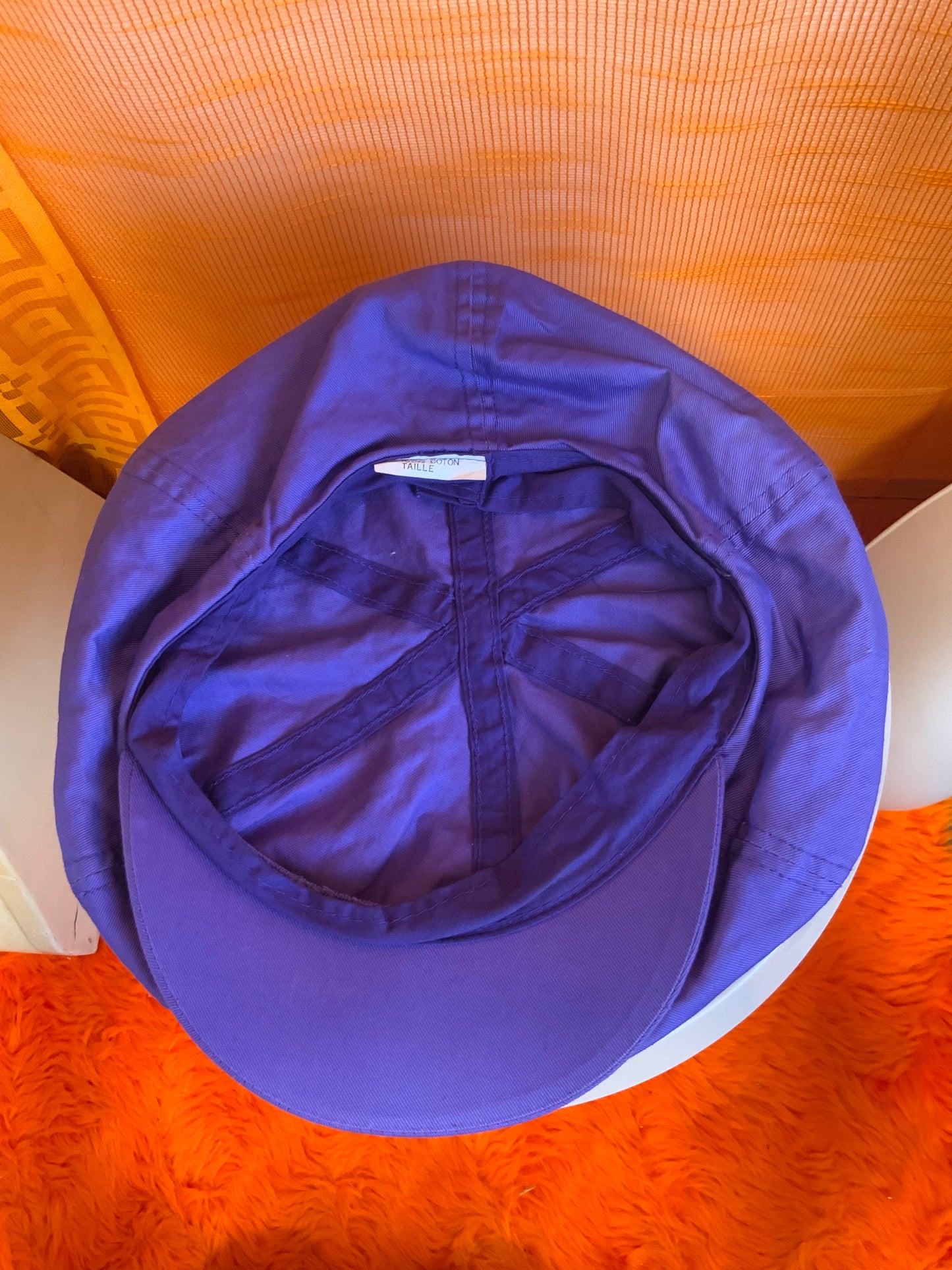 Casquette Gavroche violette coton Vintage