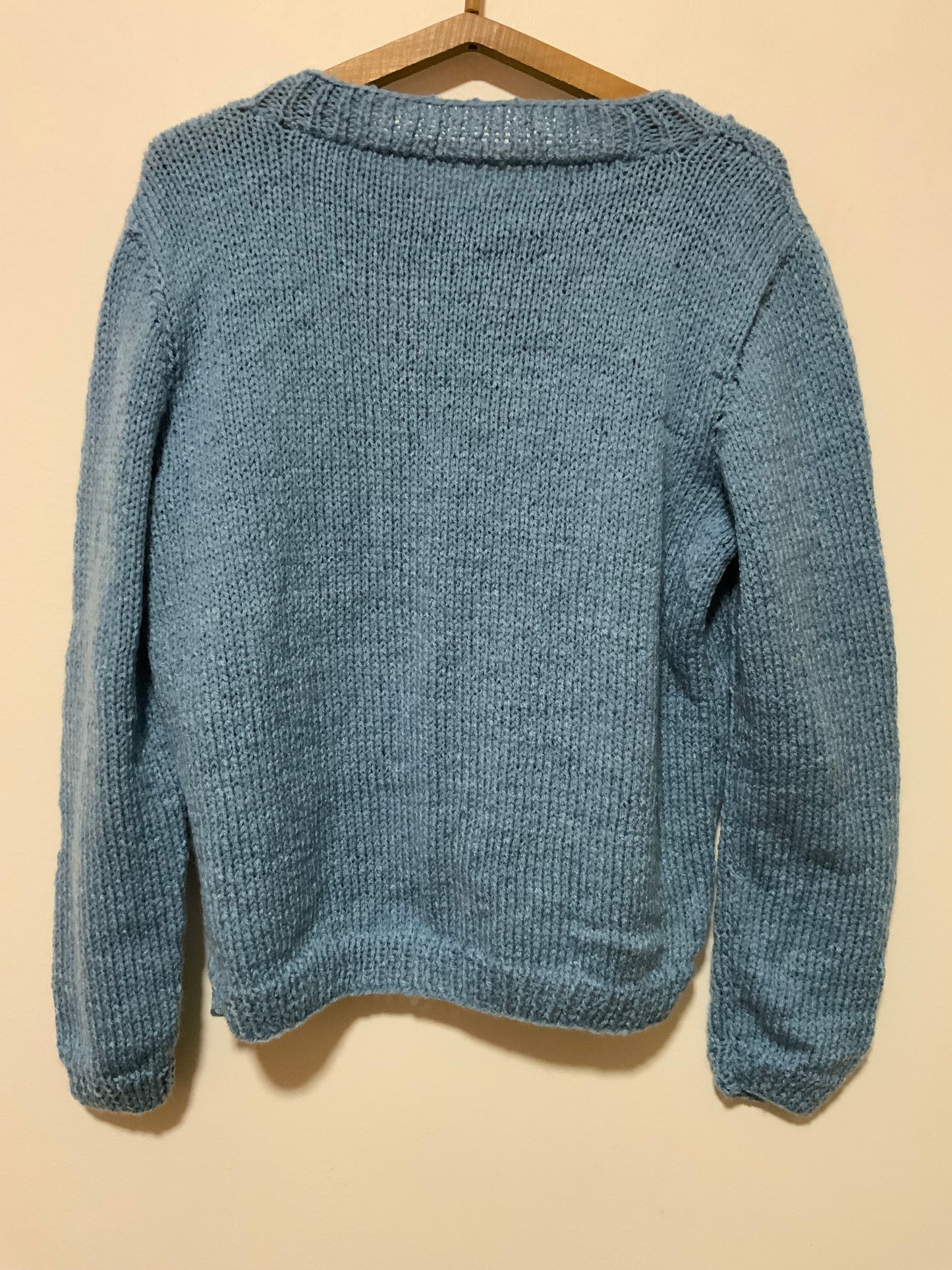 Gilet tricoté en laine Bleu Vintage