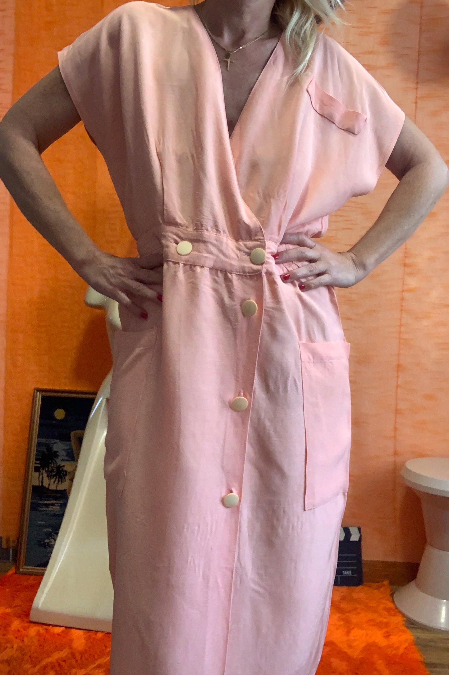 Robe dos ouvert Pure beauté 1980 Vintage France