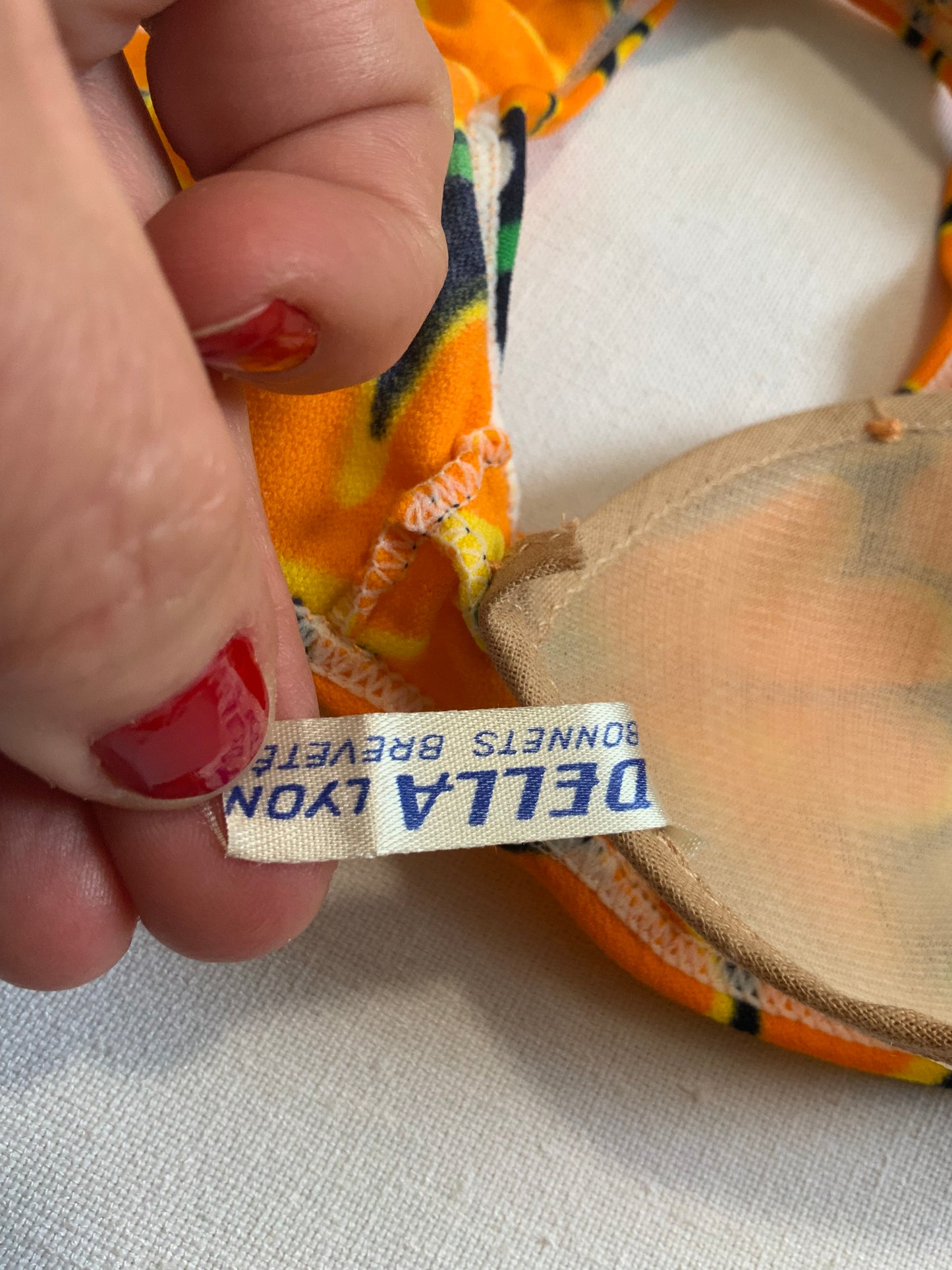 Incroyable Maillot de bain Vintage à fleurs Deadstock Orange Seventies