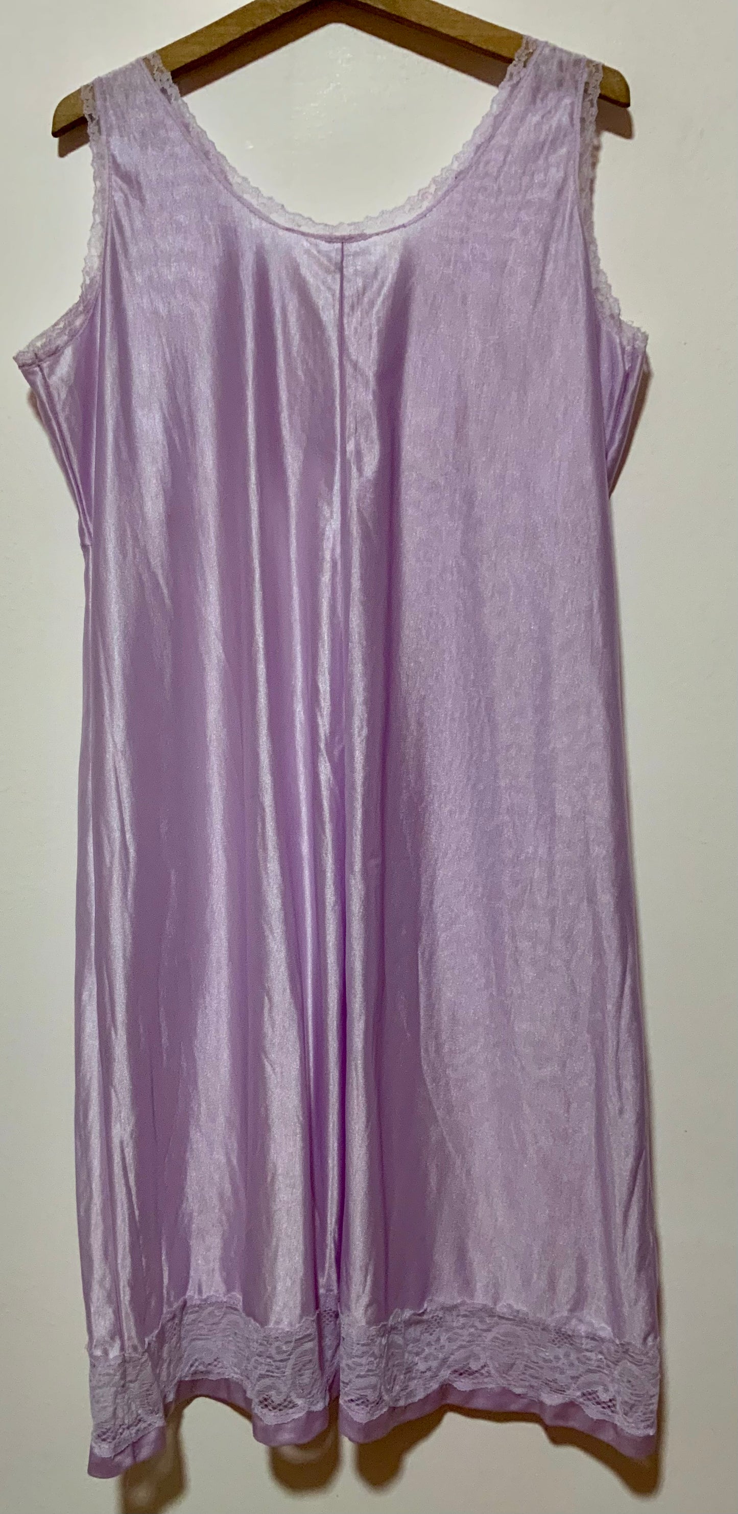 Combinaison Robe dentelle Mauve Vintage 1980