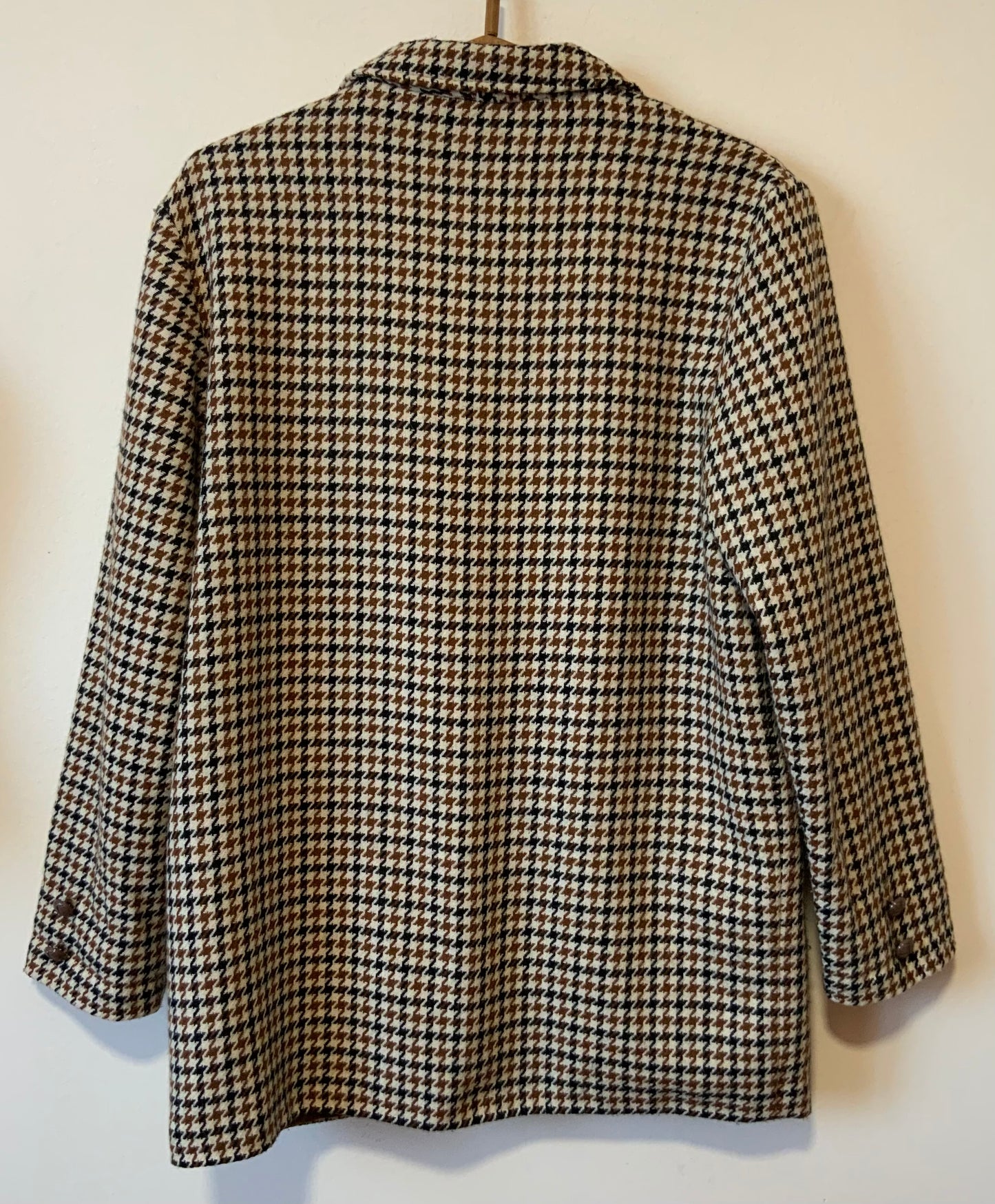 Veste Vintage Laine à carreaux pied de poules 1990 - T44