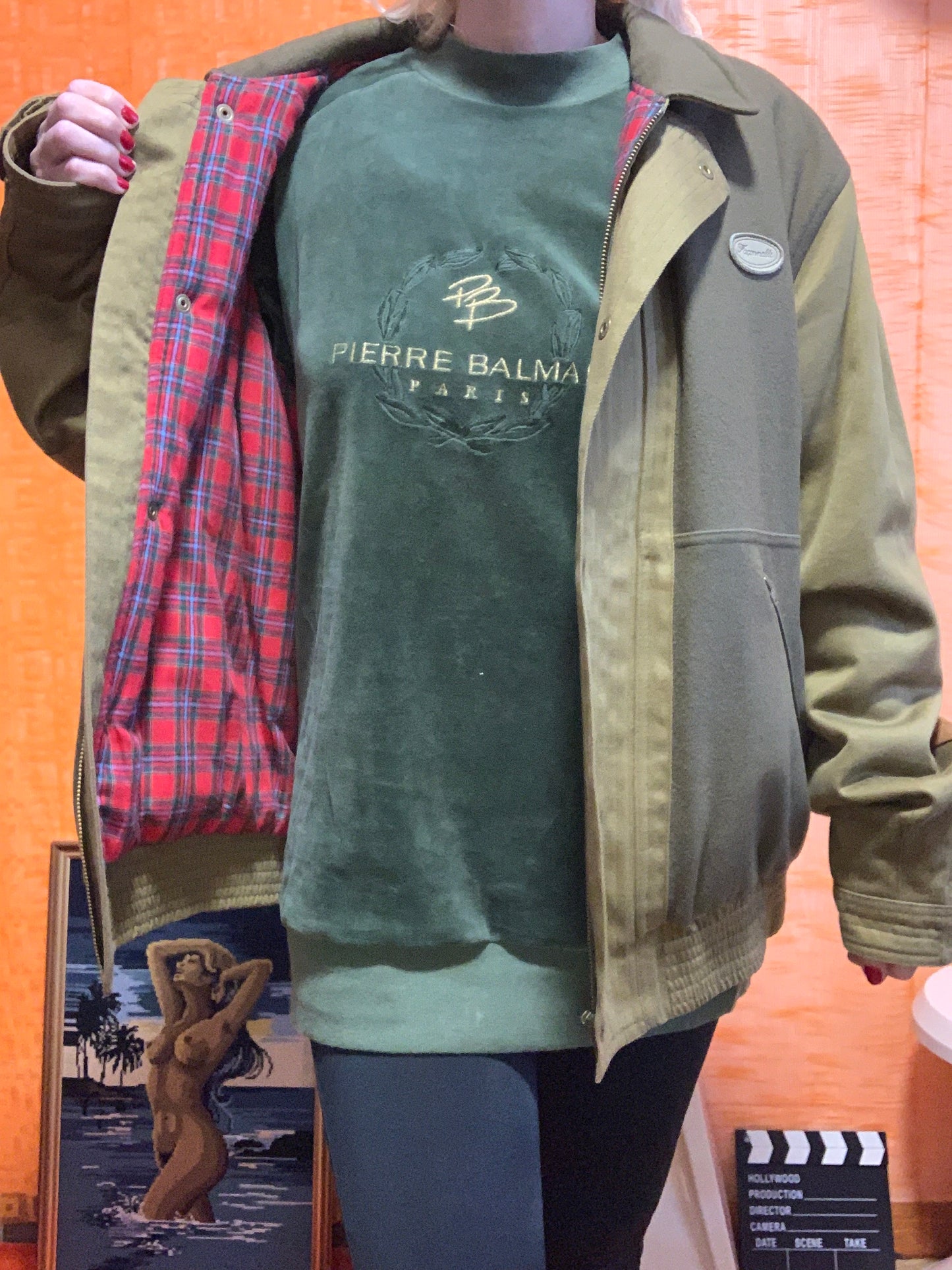 Blouson Faconnable 1990 Ecossais Vintage Designed by Albert Goldberg Made in France -