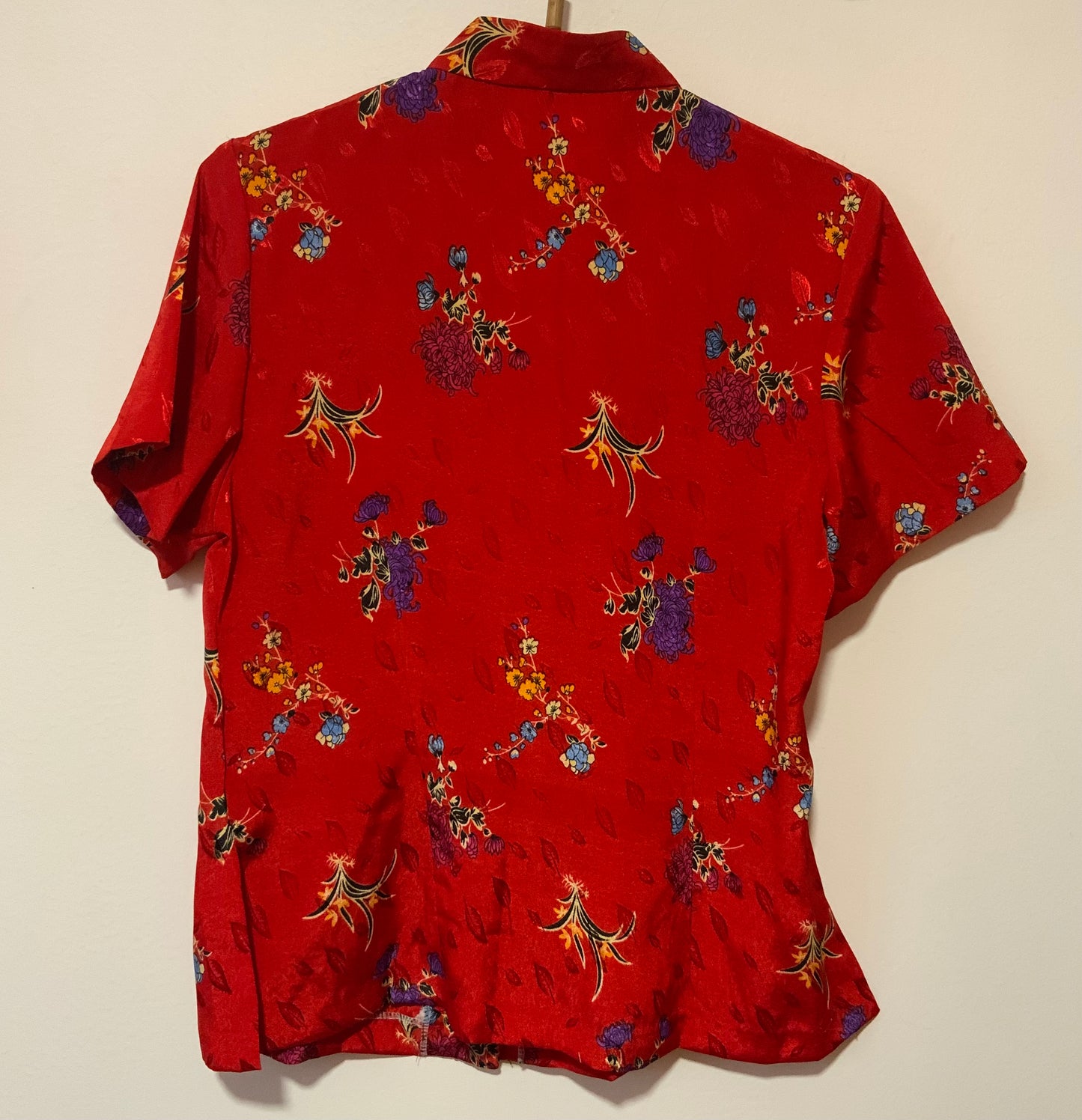Chemise Chinoise Vintage 1990 Fleurs