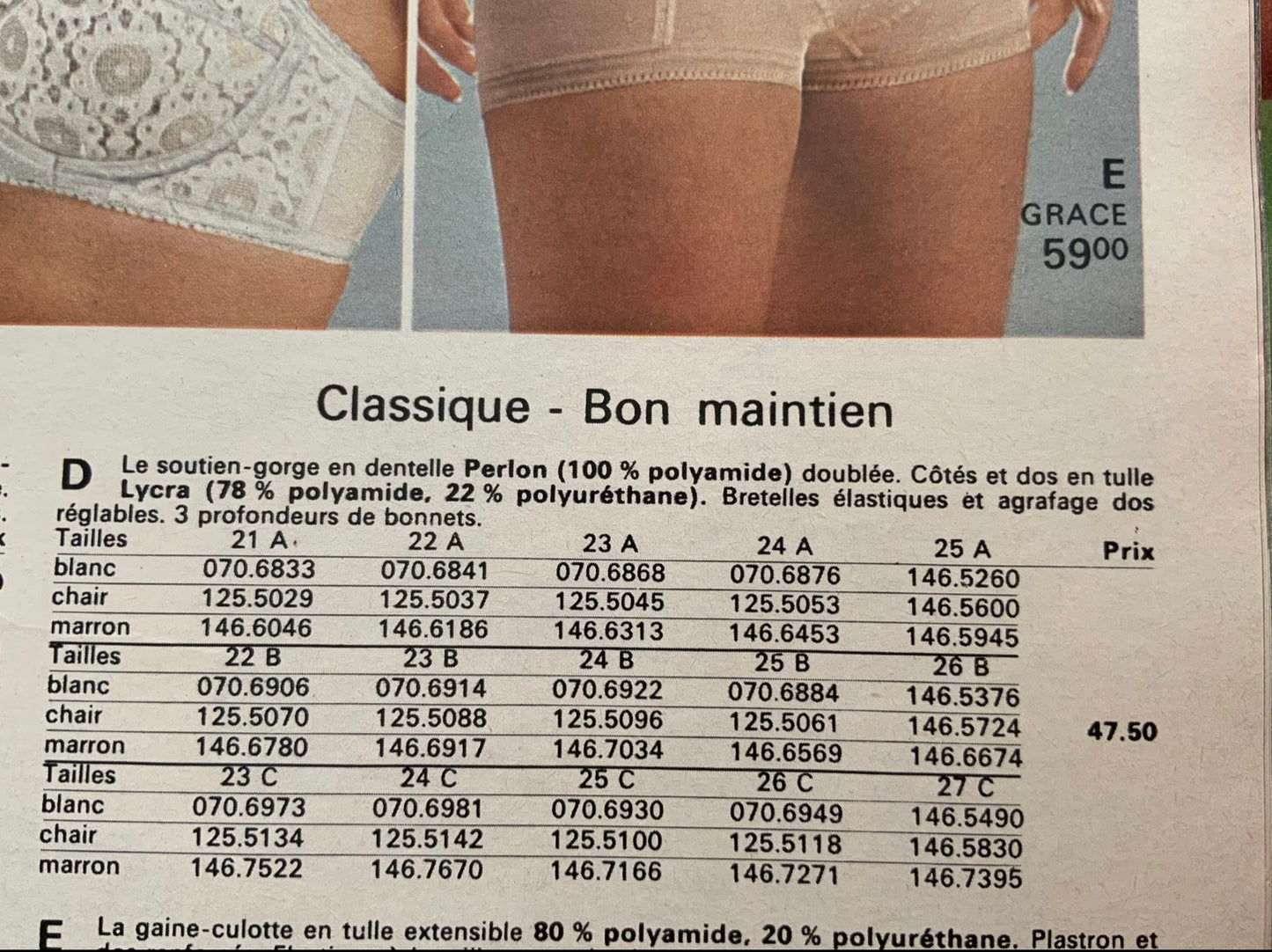Soutien gorge dentelle verte Triumph Neuf 1970 Vintage Sexy
