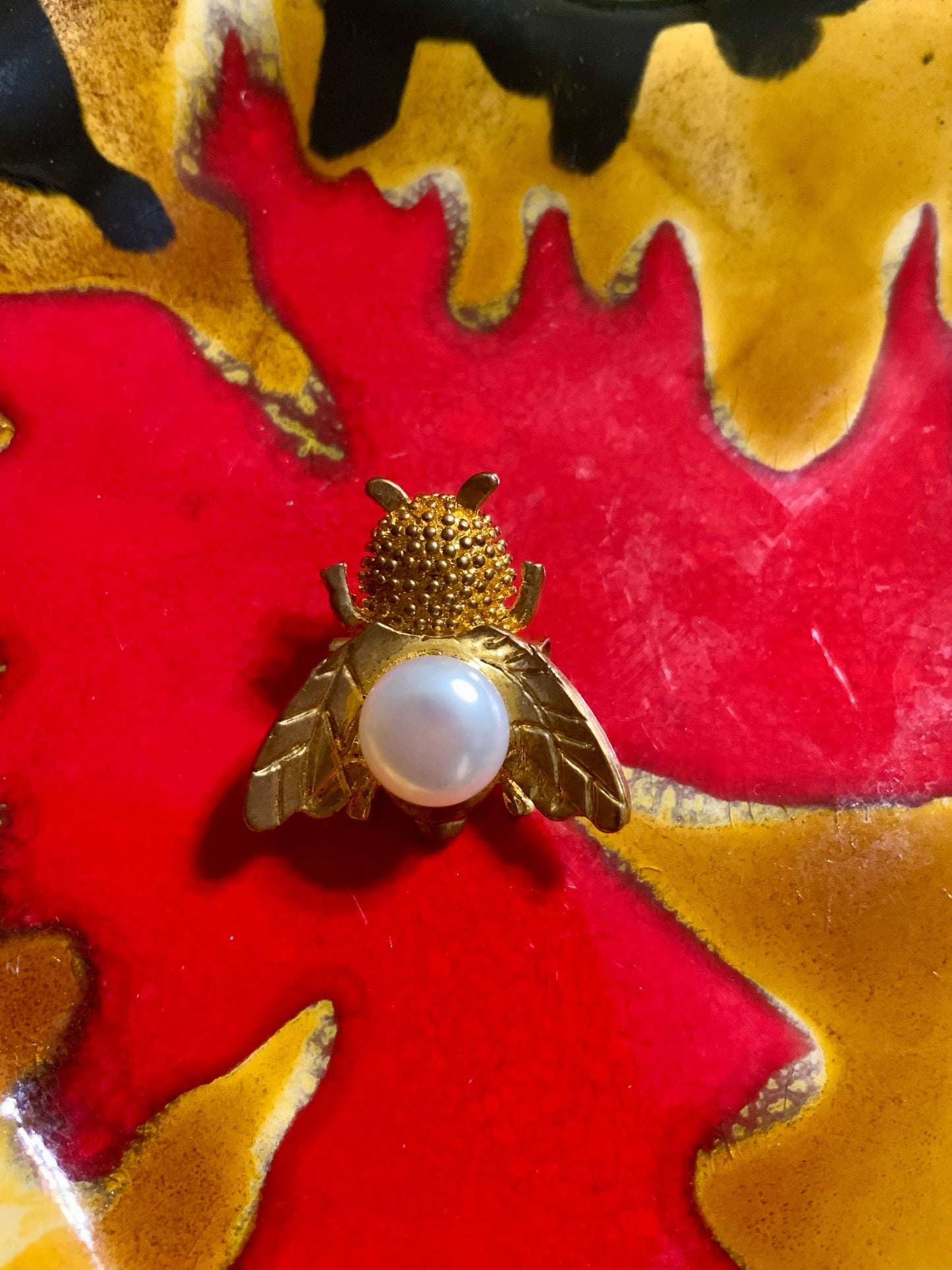 Broche Vintage Abeille avec Perle