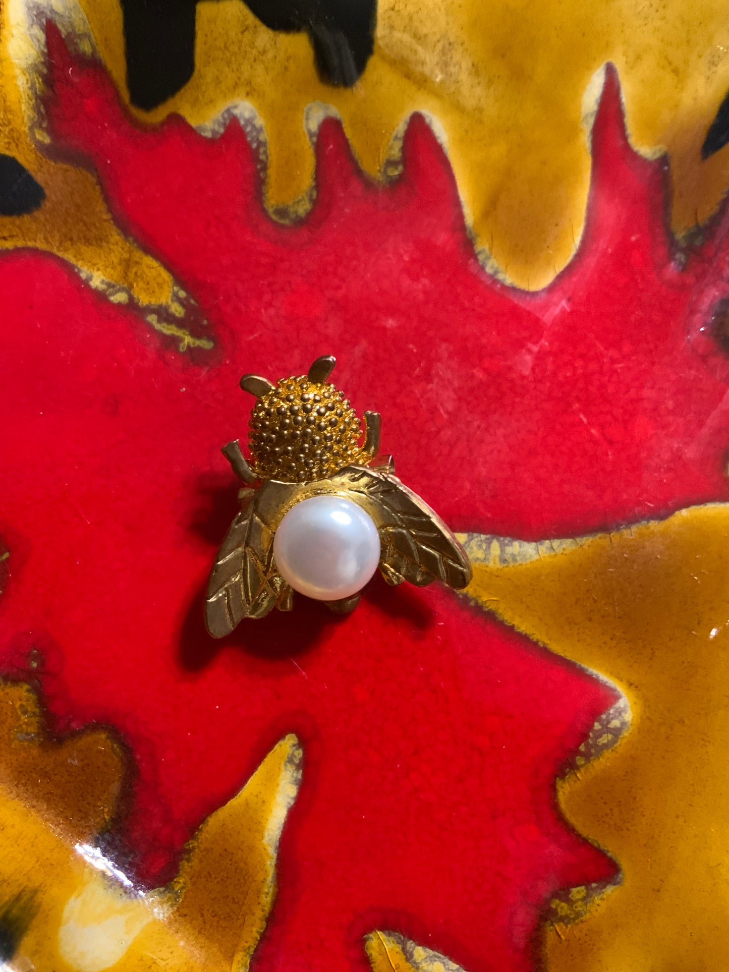 Broche Vintage Abeille avec Perle