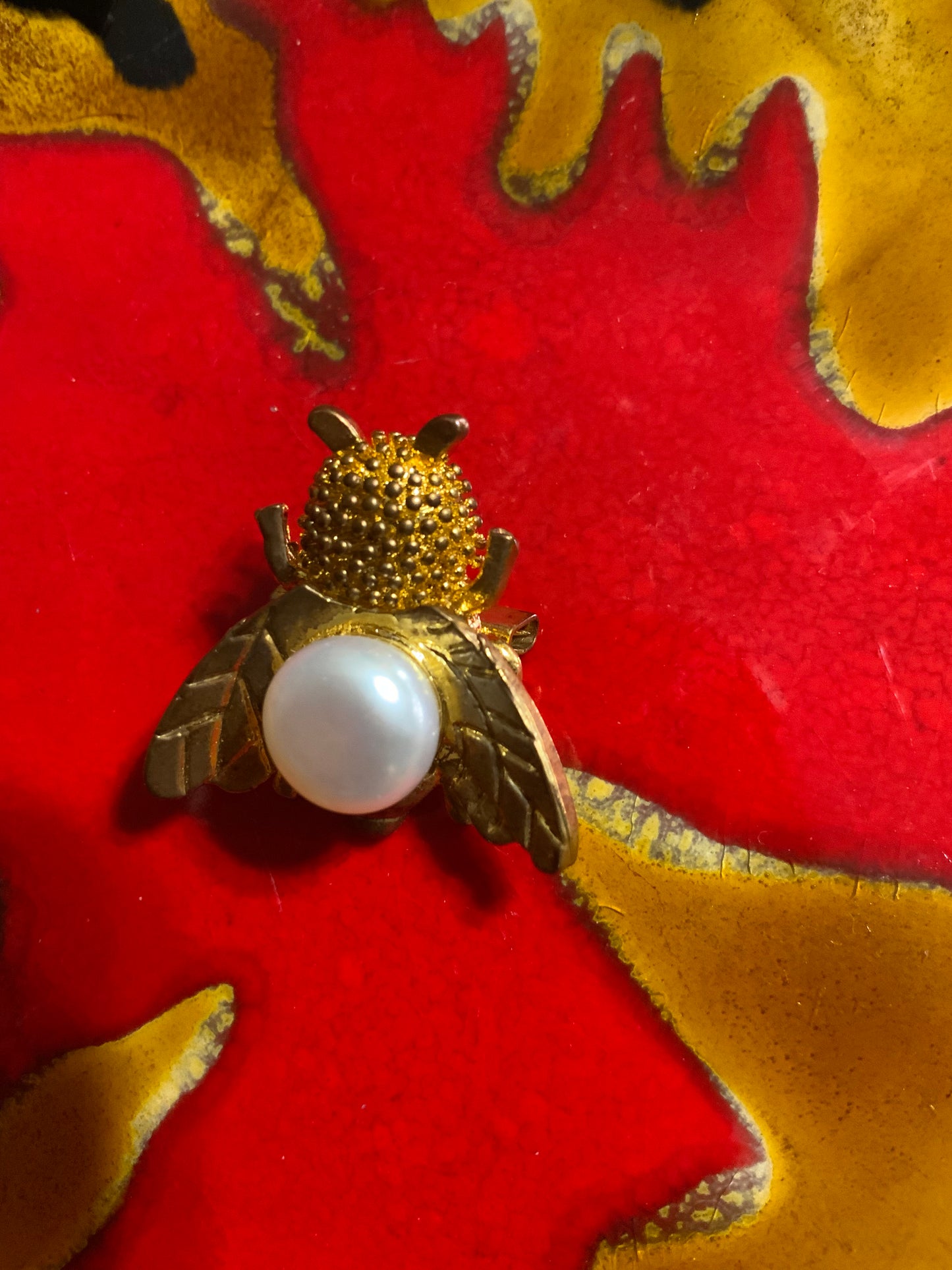 Broche Vintage Abeille avec Perle