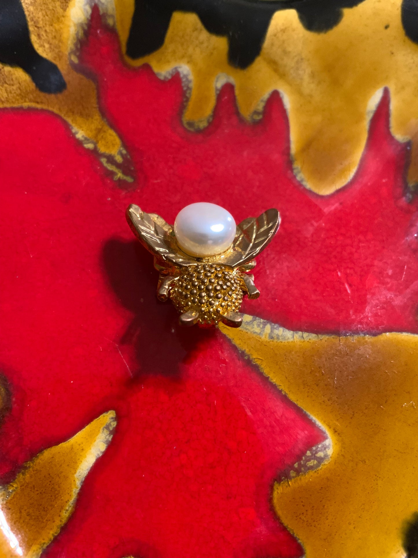 Broche Vintage Abeille avec Perle