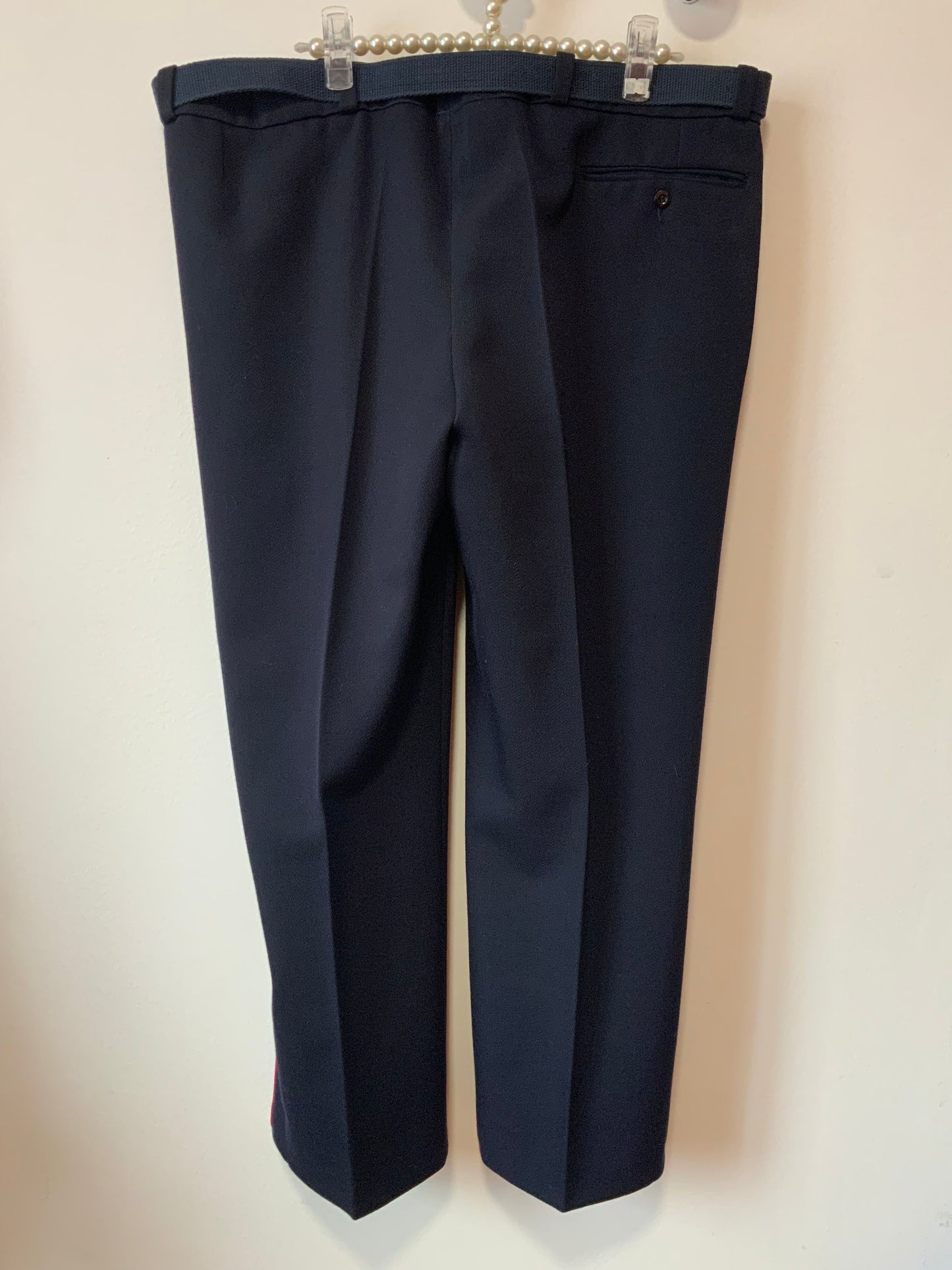 Pantalon sapeur pompier Tergal Vintage laine peignée avec sa ceinture