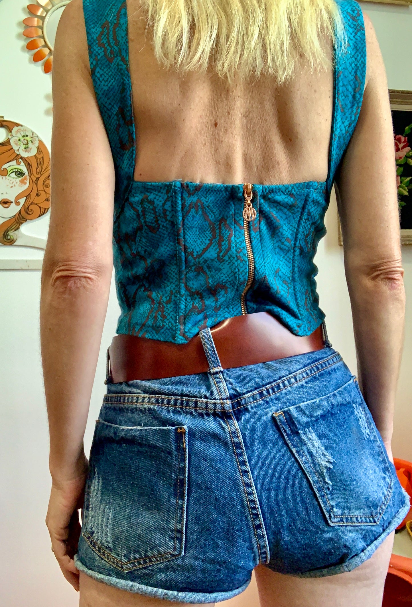 Top Bustier Motifs python Vintage 2000’