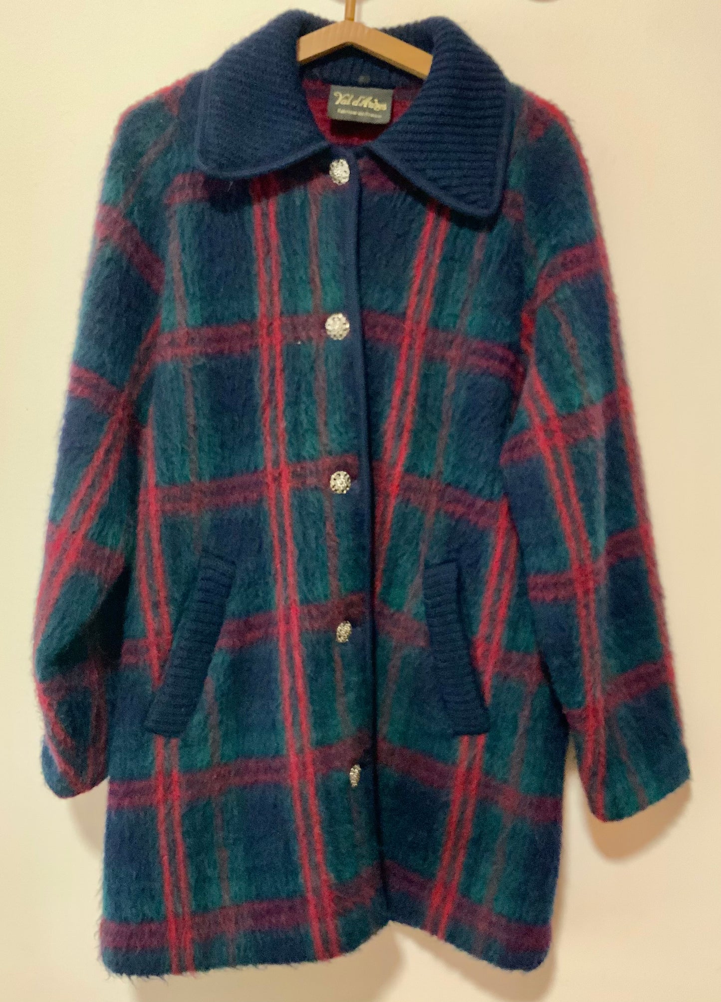 Manteau Ecossais 100% Pure Laine vierge Pépite Vintage France