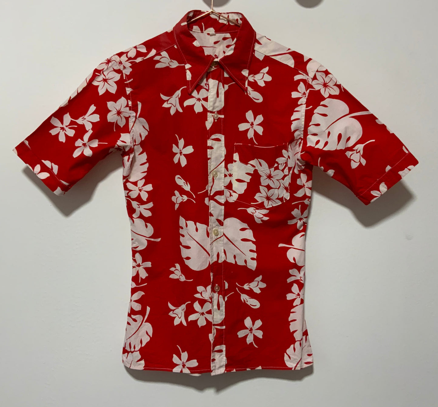 Chemise Hawaïenne Coton Deadstock Vintage 1970 Beauté Pelle à tartes