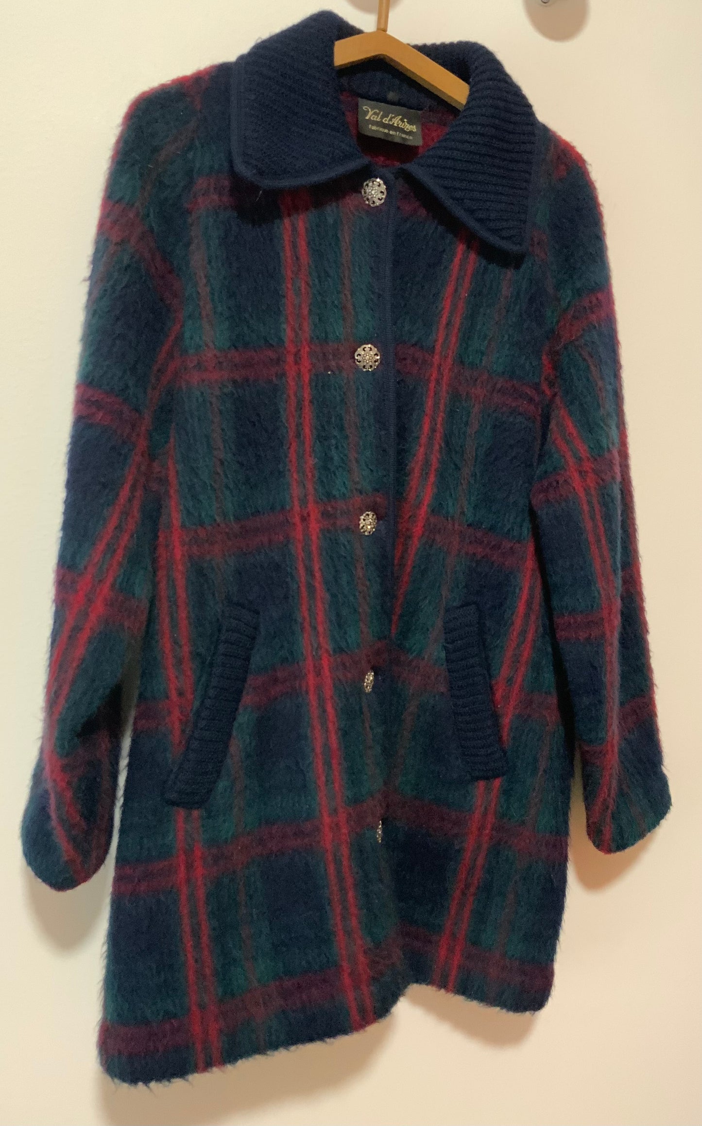 Manteau Ecossais 100% Pure Laine vierge Pépite Vintage France