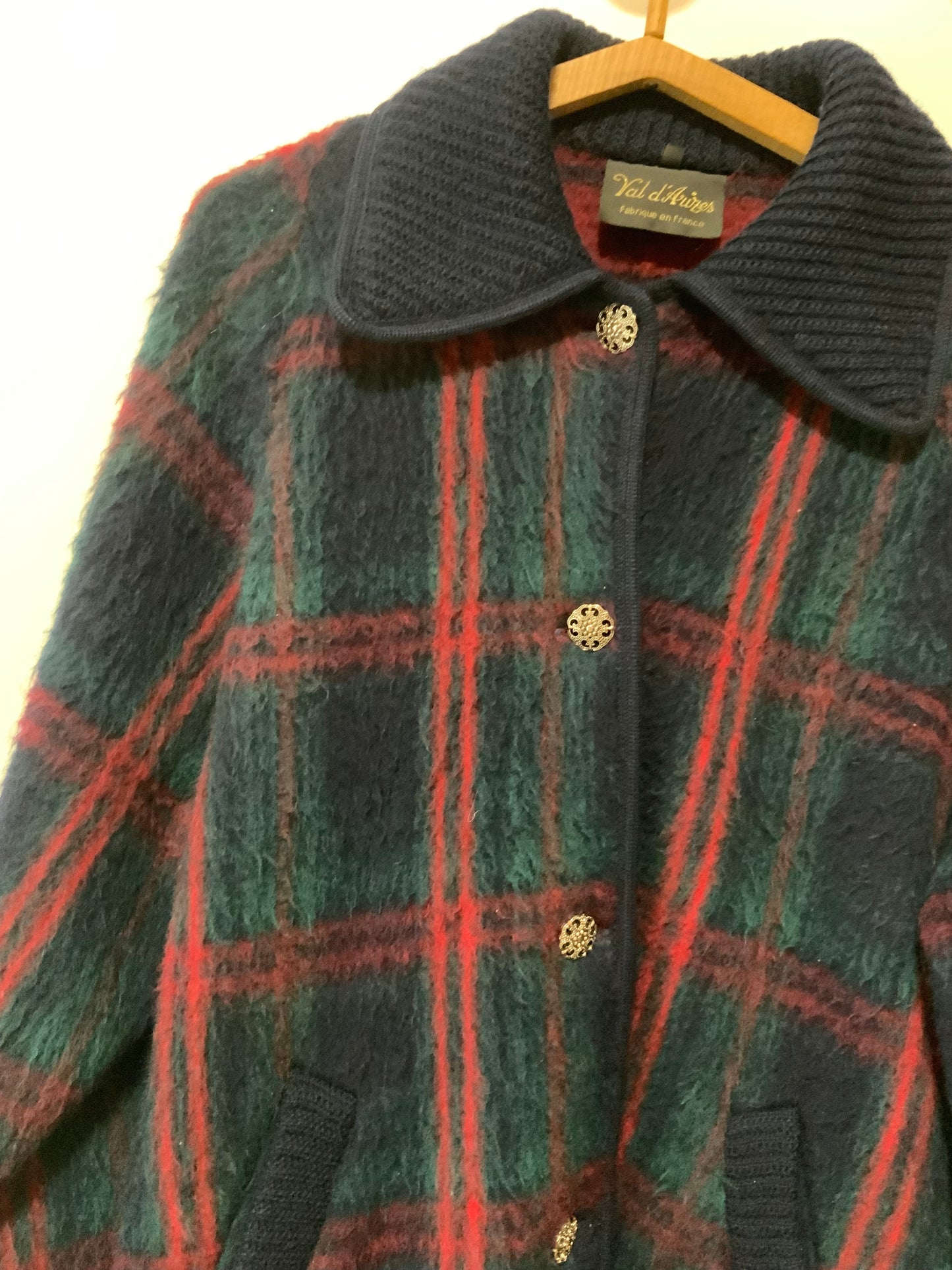 Manteau Ecossais 100% Pure Laine vierge Pépite Vintage France