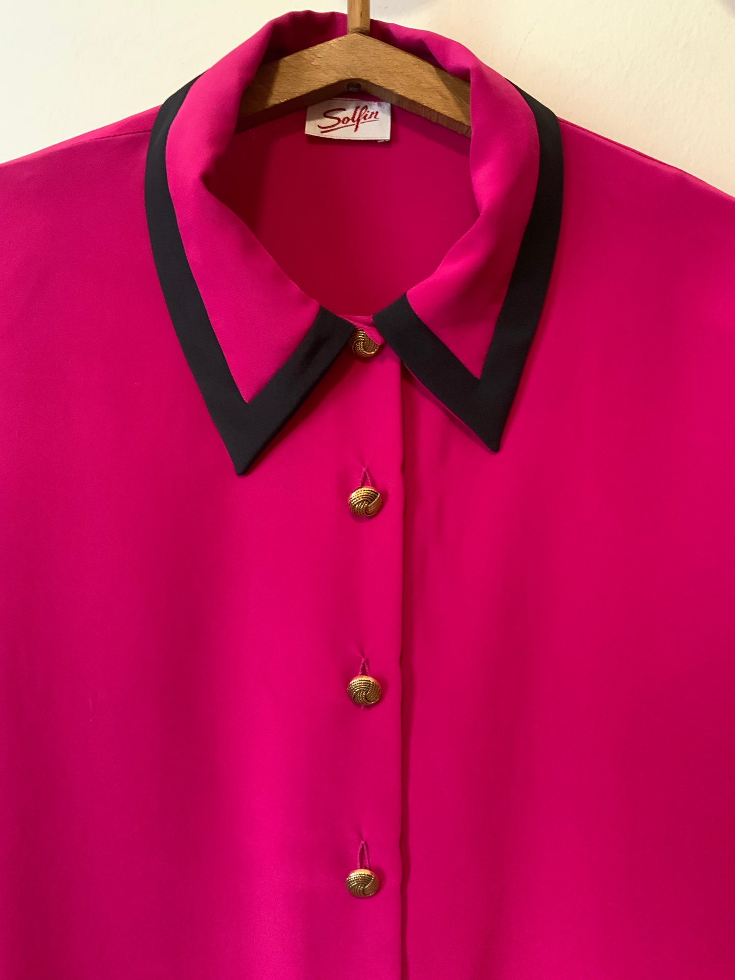 Chemisier rose fuchsia Vintage 1990 Élégance France