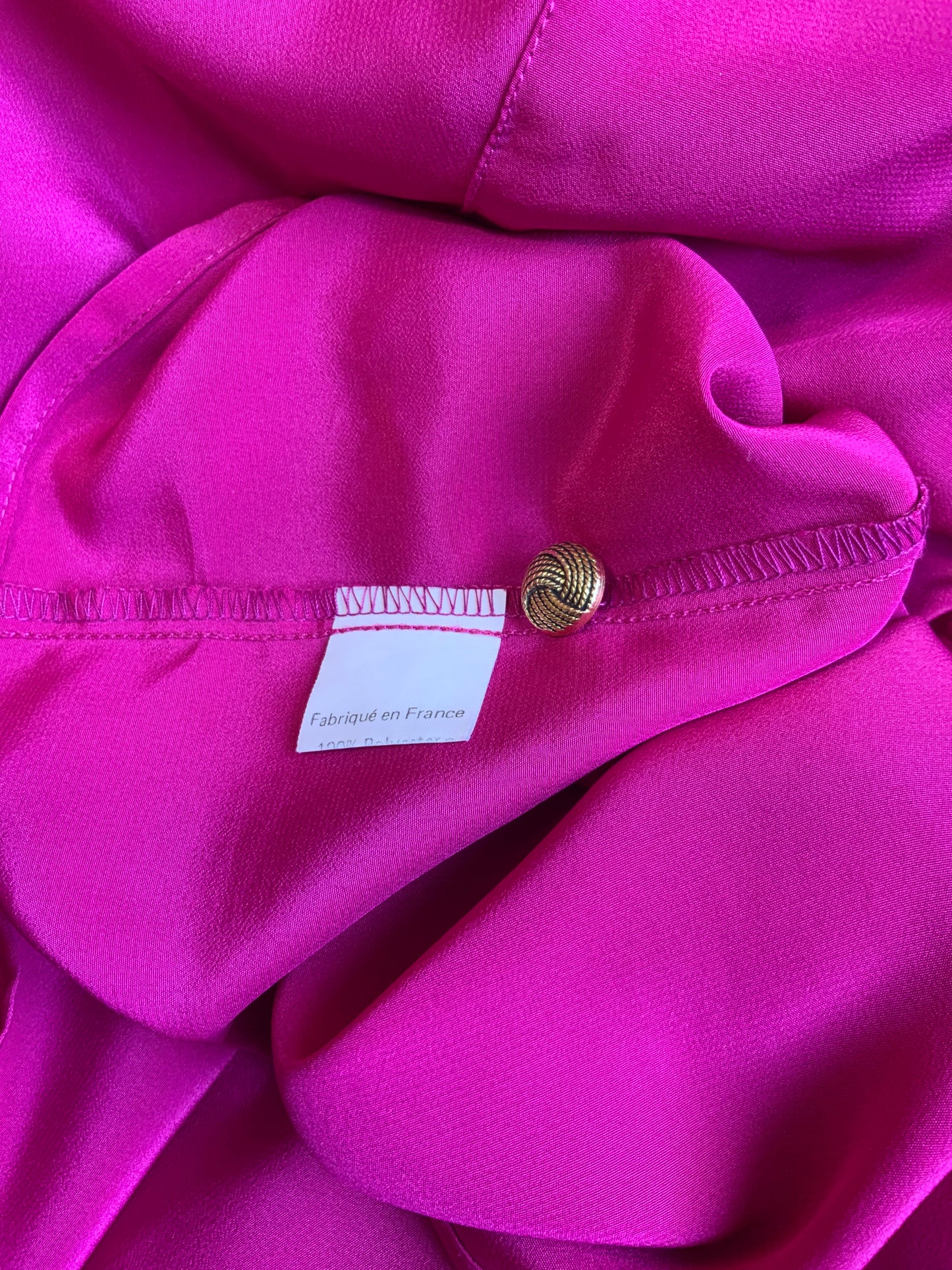Chemisier rose fuchsia Vintage 1990 Élégance France