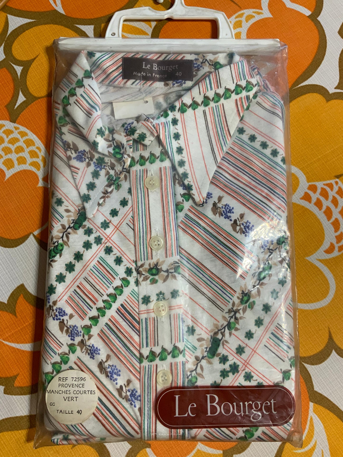 Body Chemise Pelle à tartes Body à fleurs Pépite Le Bourget Deadstock Neuf Vintage 1970