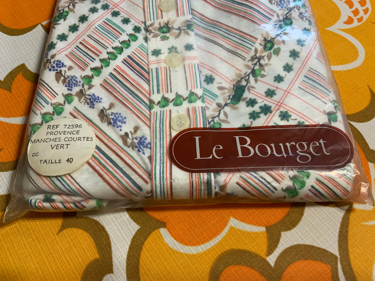 Body Chemise Pelle à tartes Body à fleurs Pépite Le Bourget Deadstock Neuf Vintage 1970
