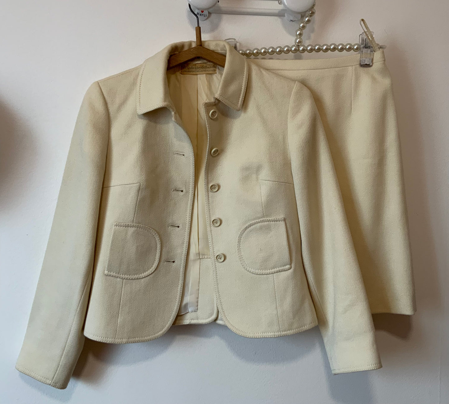 Ensemble pure Laine Baby doll Mode Allemande 1960/70 Pépite Vintage
