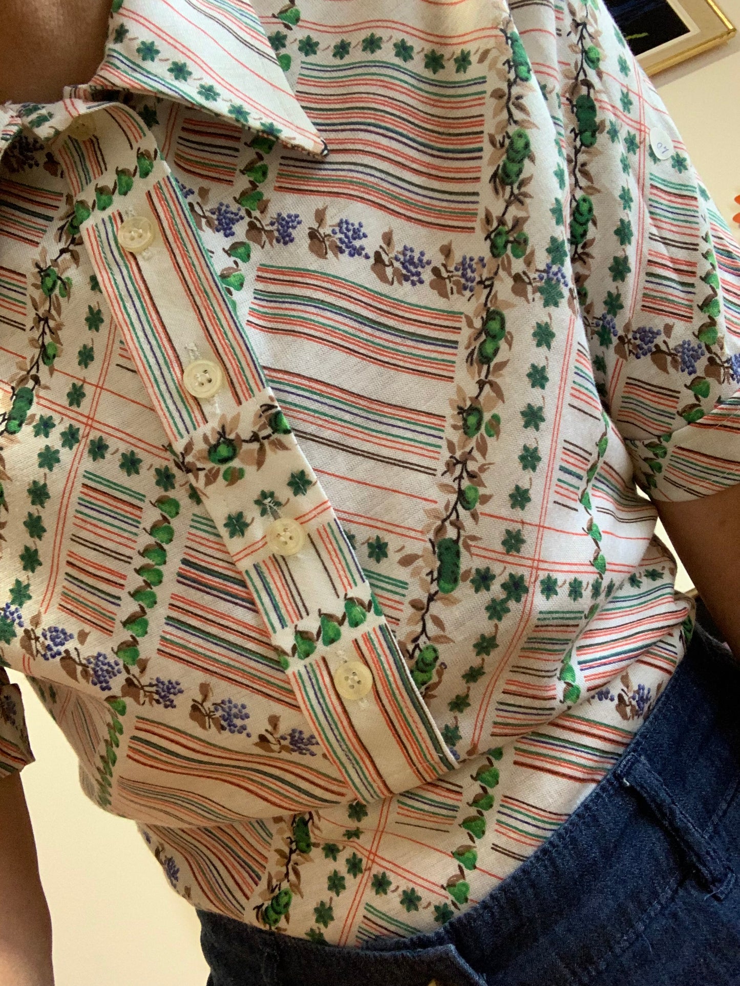 Body Chemise Pelle à tartes Body à fleurs Pépite Le Bourget Deadstock Neuf Vintage 1970
