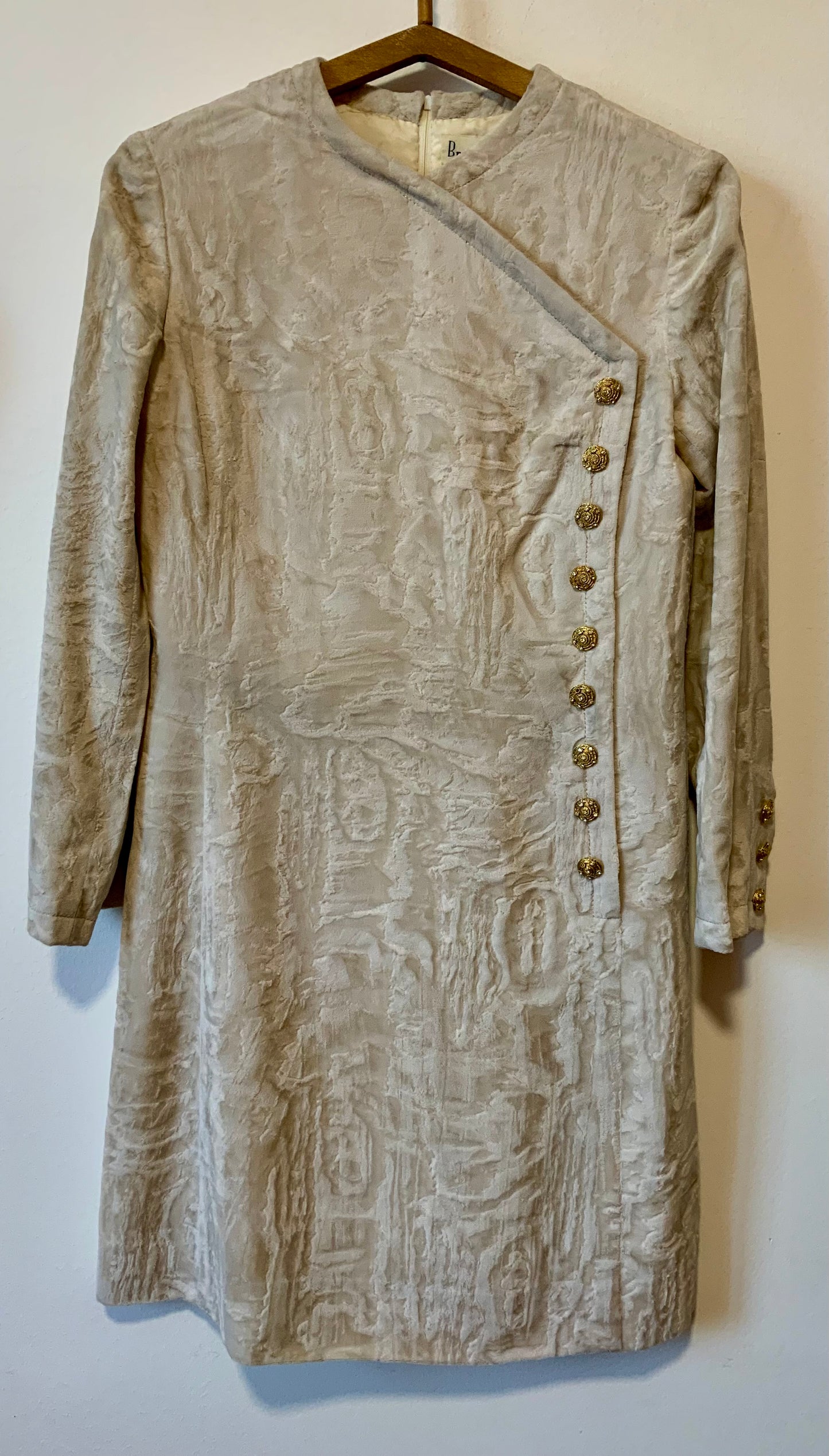 Robe velours et strass Mode Allemande 1970 Élégance Originalité Faite Main