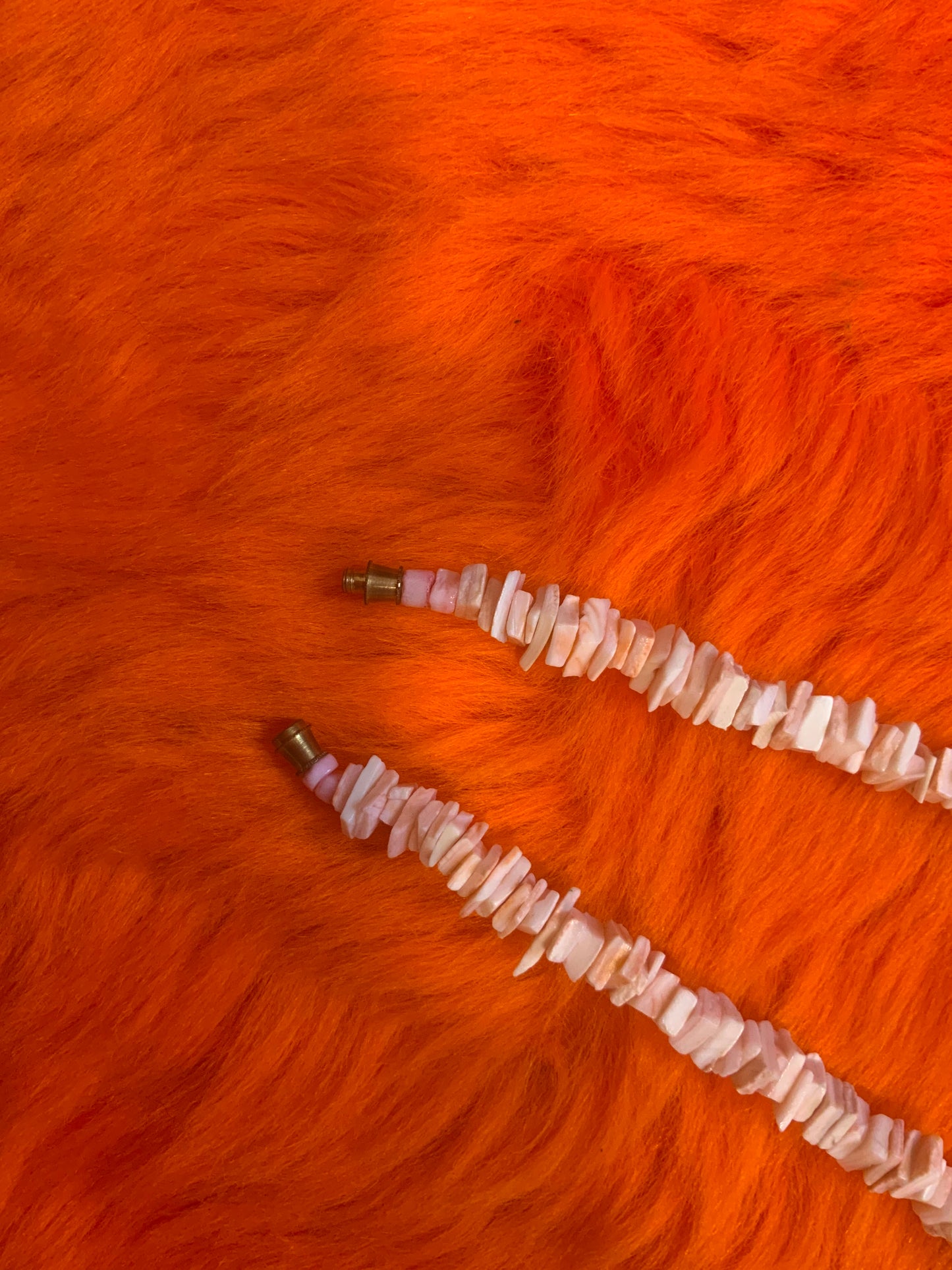 Collier coquillages rosé Vintage Ancien -