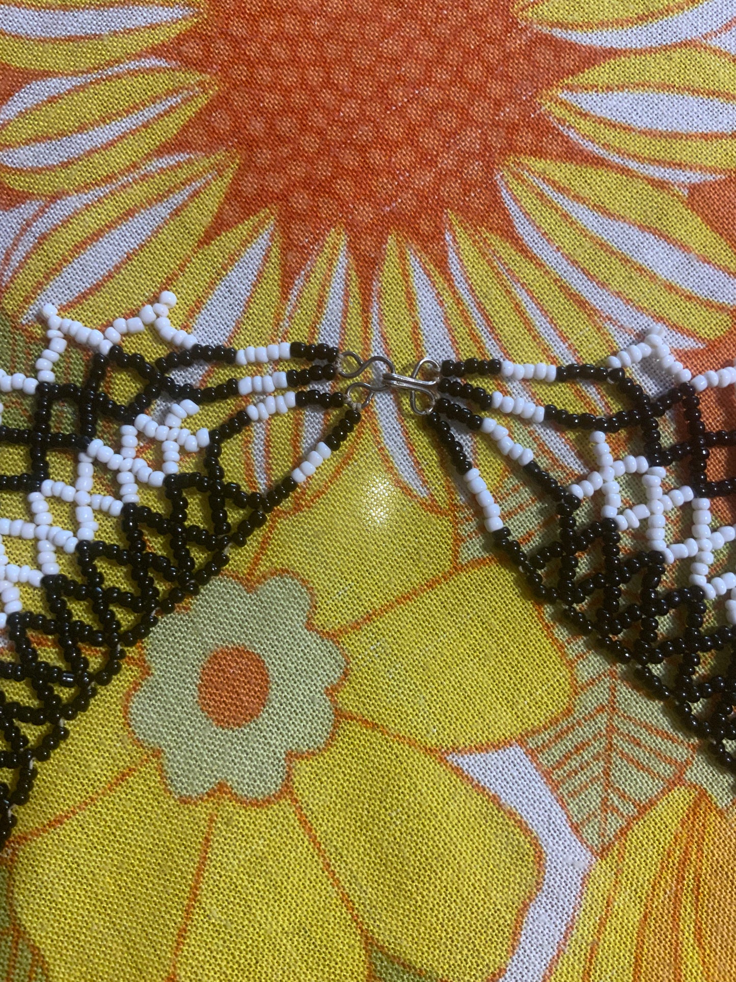 Collier Large en perles de rocaille Vintage 1970/80 Original