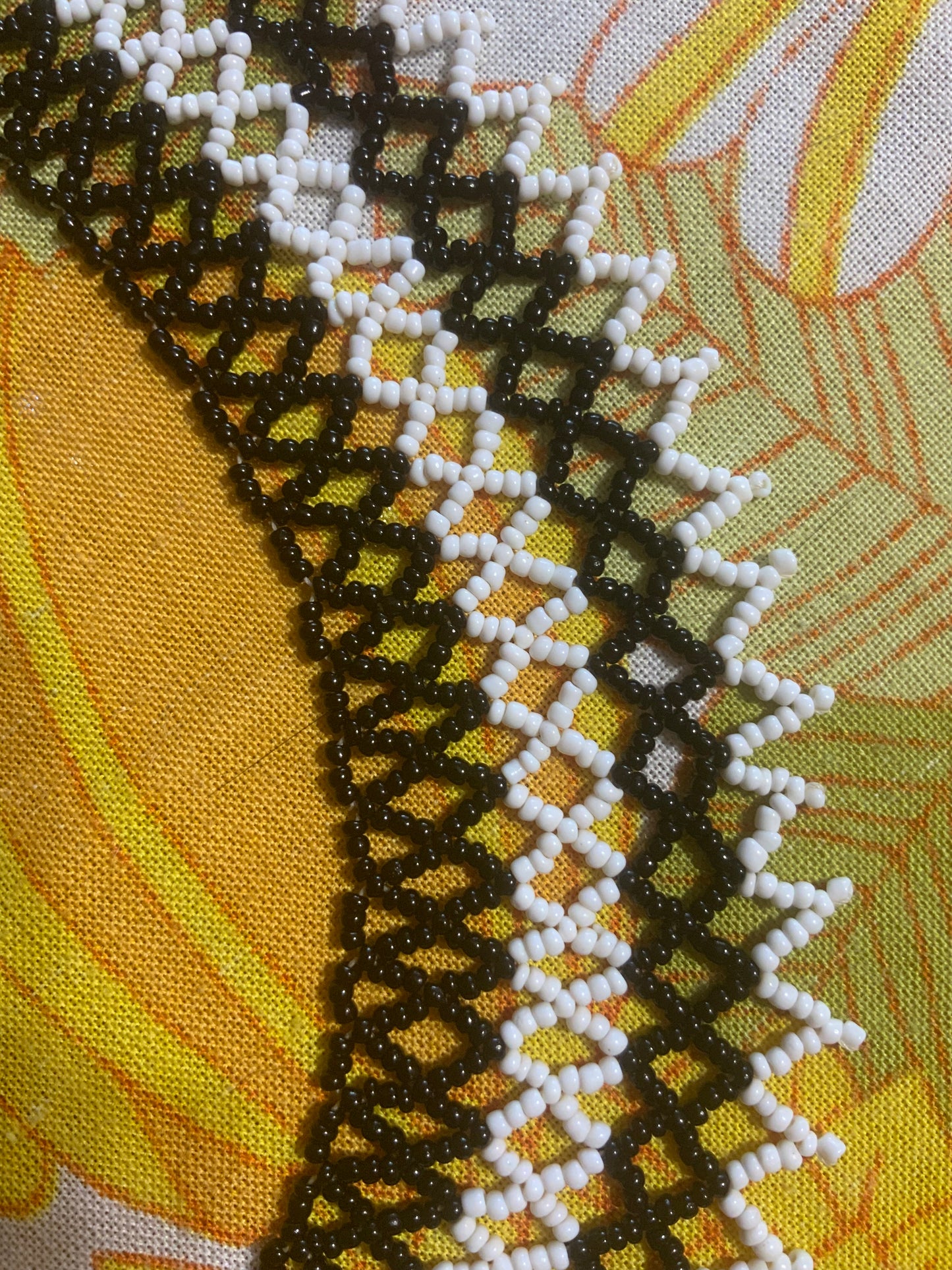 Collier Large en perles de rocaille Vintage 1970/80 Original