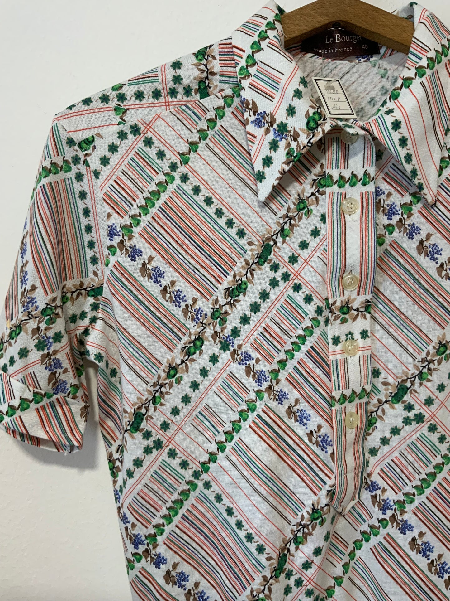 Body Chemise Pelle à tartes Body à fleurs Pépite Le Bourget Deadstock Neuf Vintage 1970